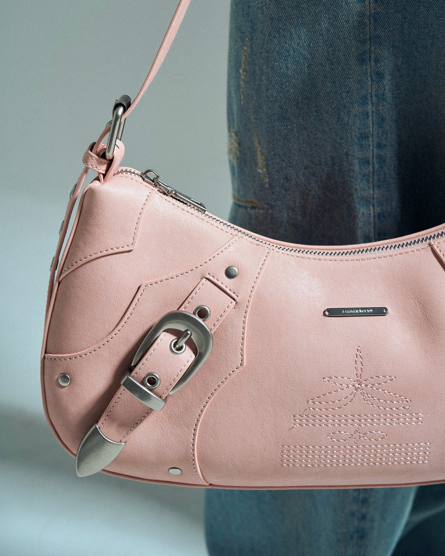 FAUX LEATHER BELT BUCKLE WESTERN BAG