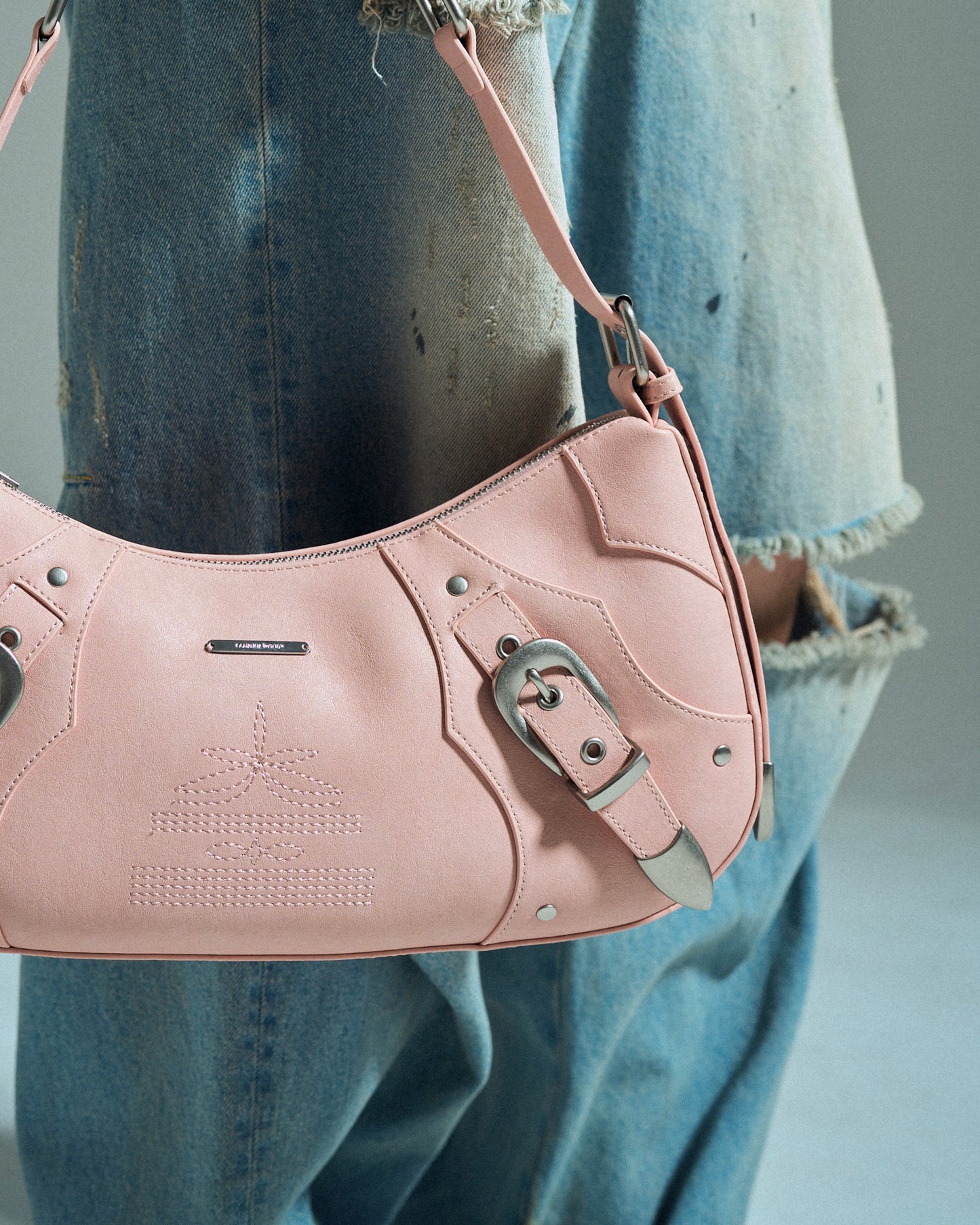 FAUX LEATHER BELT BUCKLE WESTERN BAG