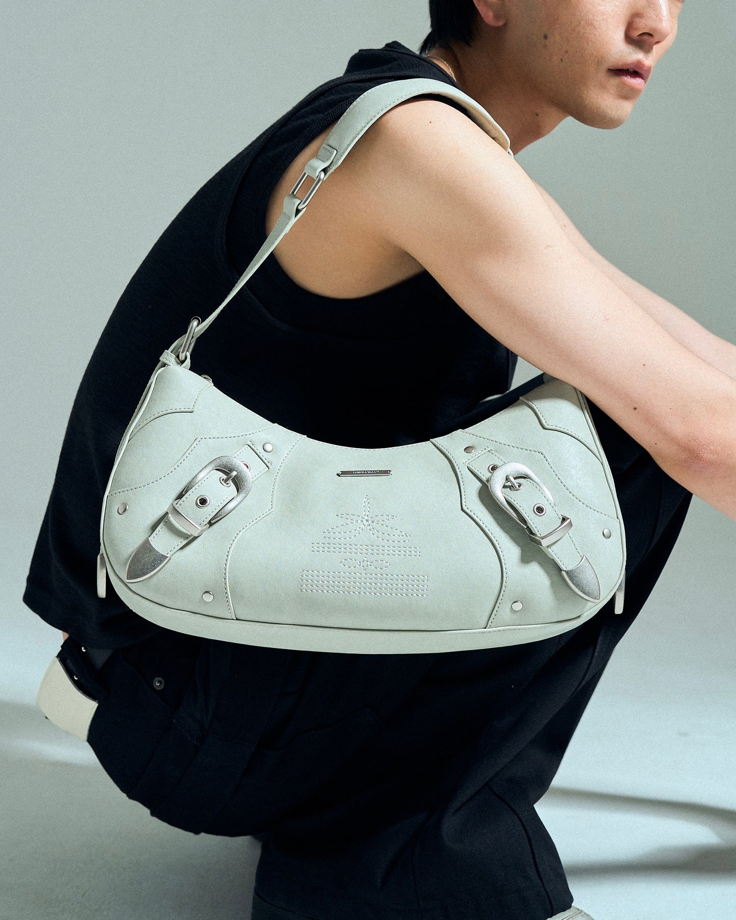 FAUX LEATHER BELT BUCKLE WESTERN BAG