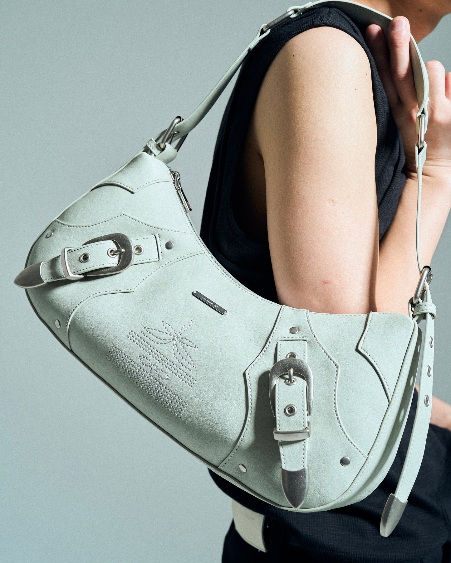 FAUX LEATHER BELT BUCKLE WESTERN BAG