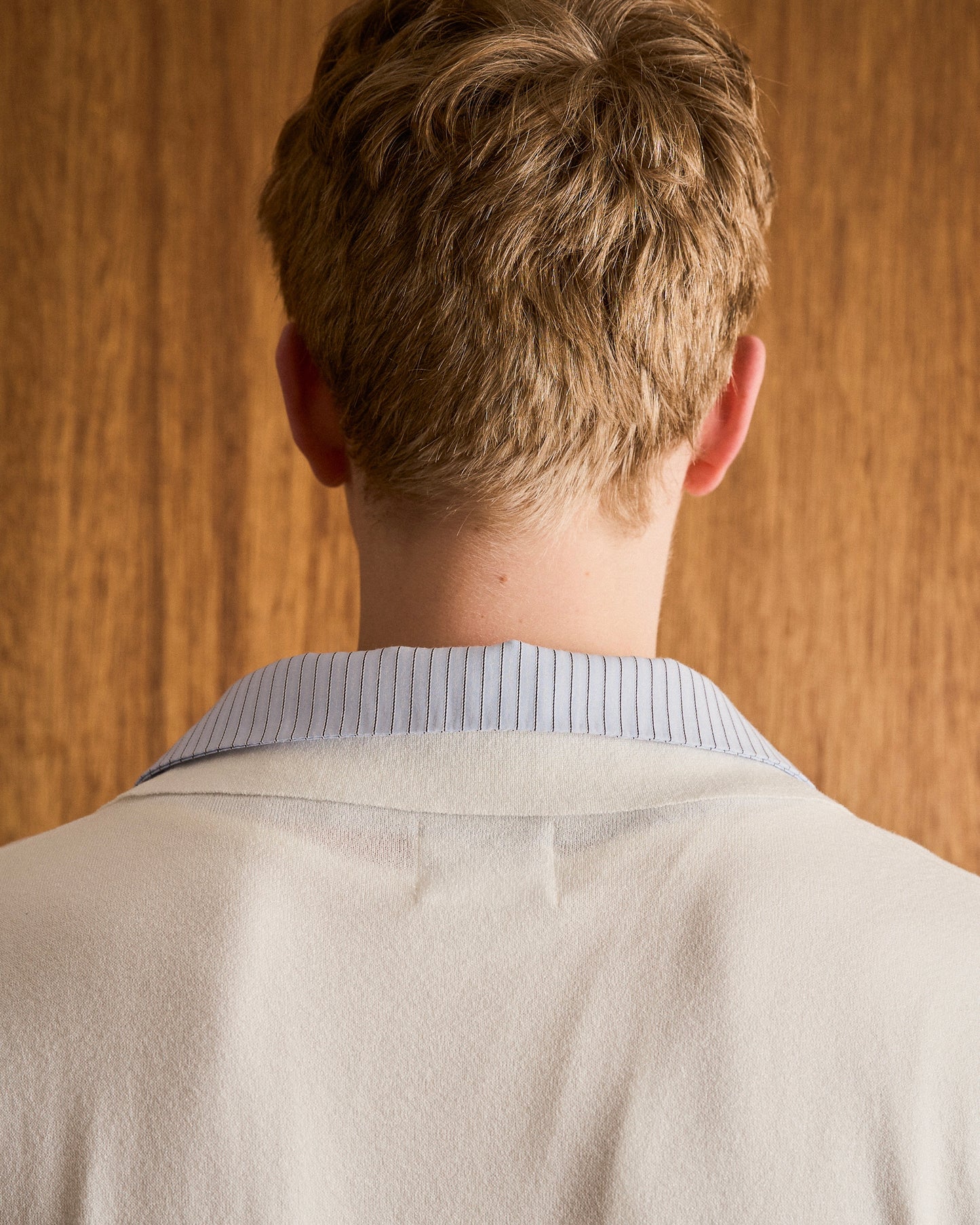 STRIPE SHIRT LAYERED LAME KNIT H/S SHIRTS