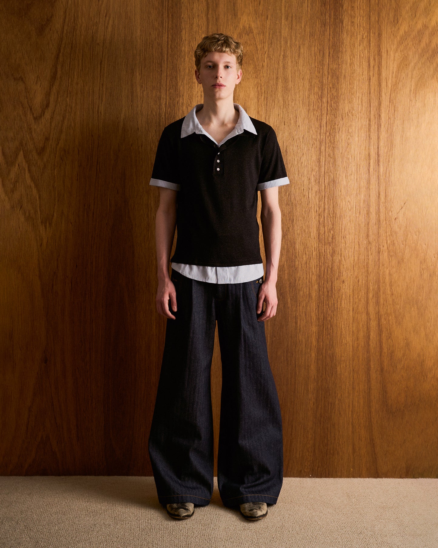LACEUP SAILOR HERRINGBONE DENIM