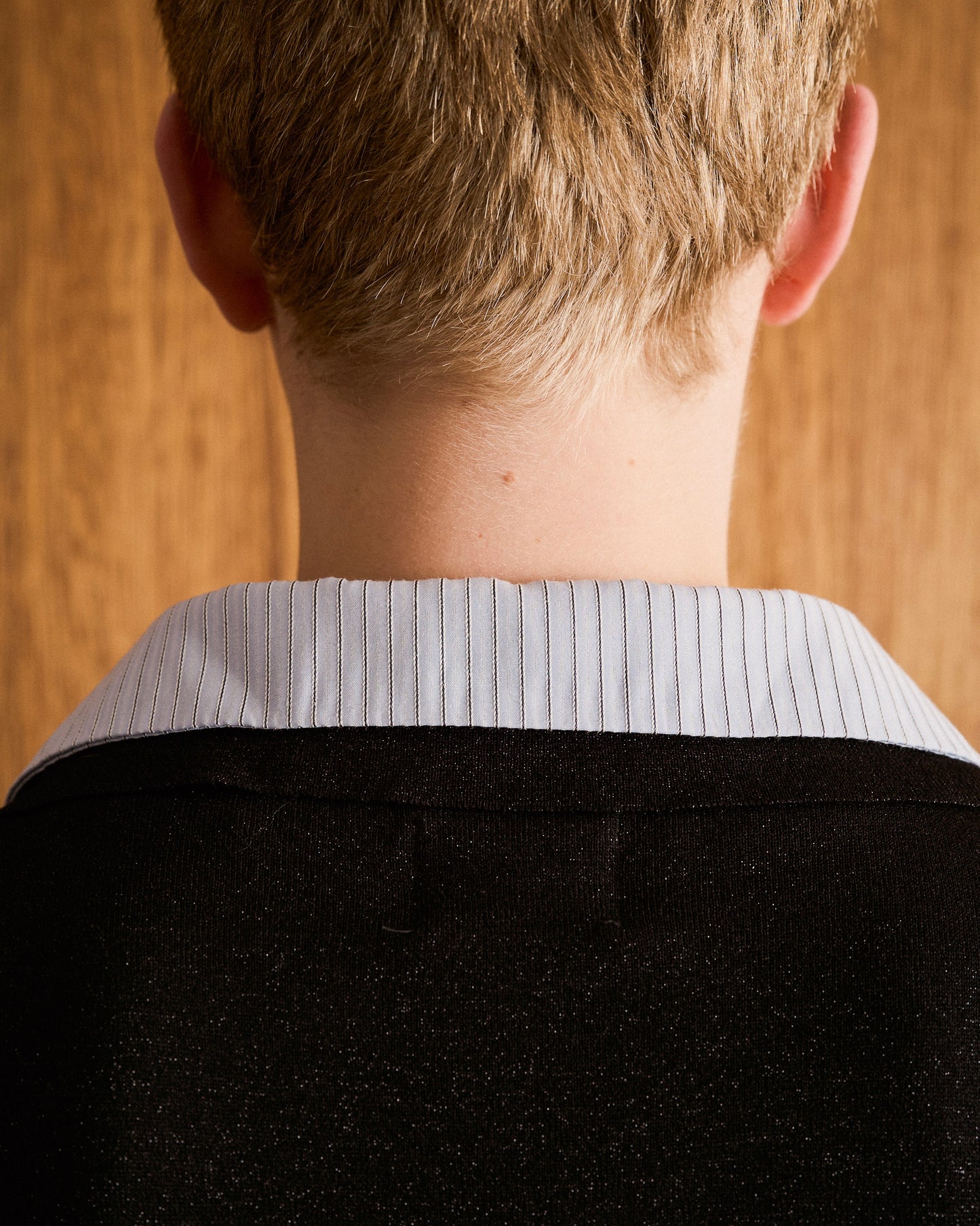 STRIPE SHIRT LAYERED LAME KNIT H/S SHIRTS