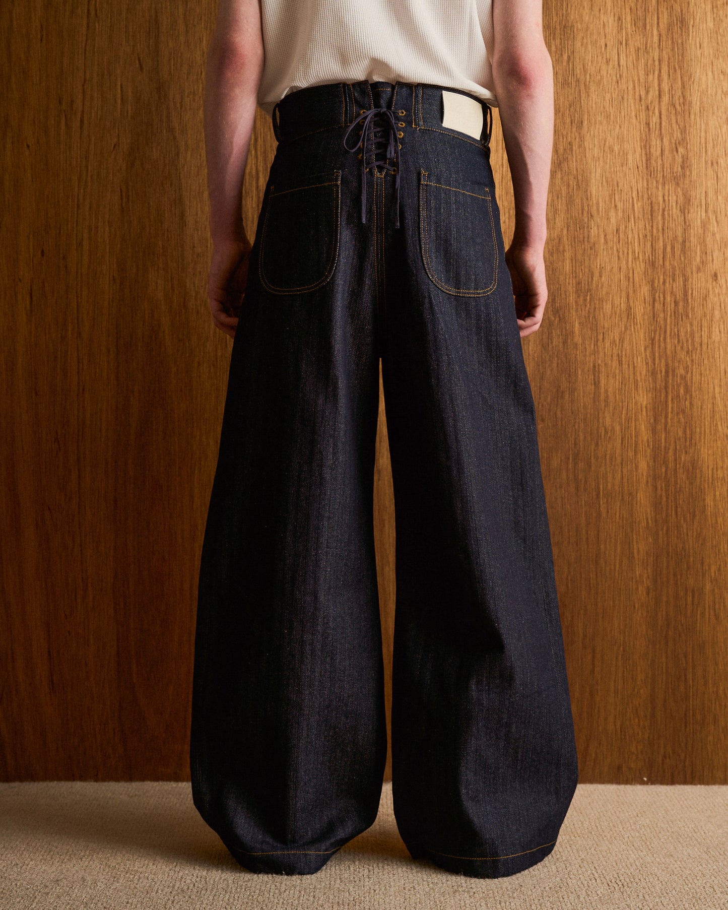 LACEUP SAILOR HERRINGBONE DENIM