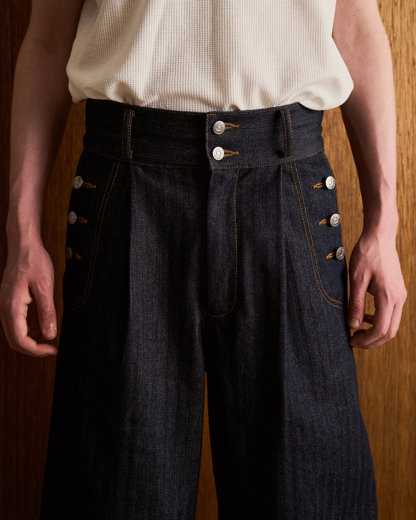 LACEUP SAILOR HERRINGBONE DENIM