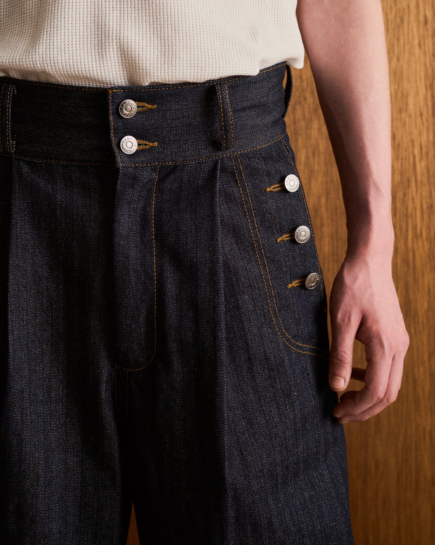LACEUP SAILOR HERRINGBONE DENIM