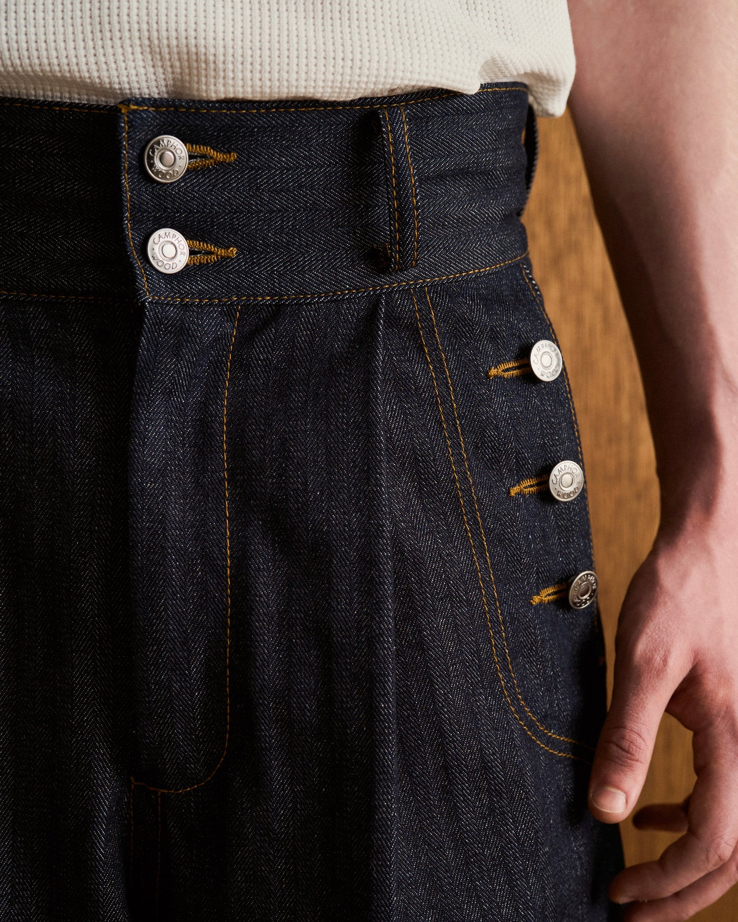 LACEUP SAILOR HERRINGBONE DENIM