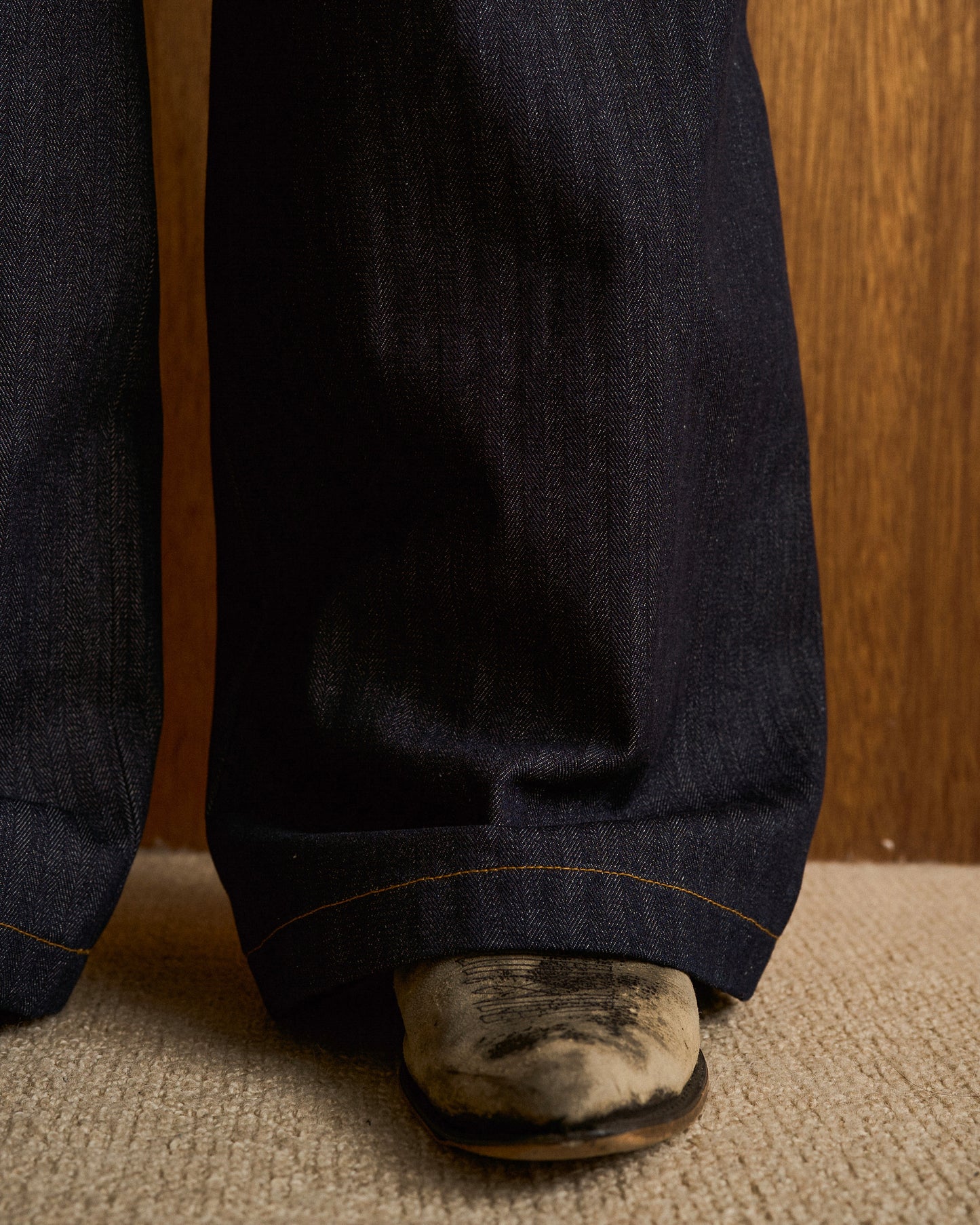 LACEUP SAILOR HERRINGBONE DENIM