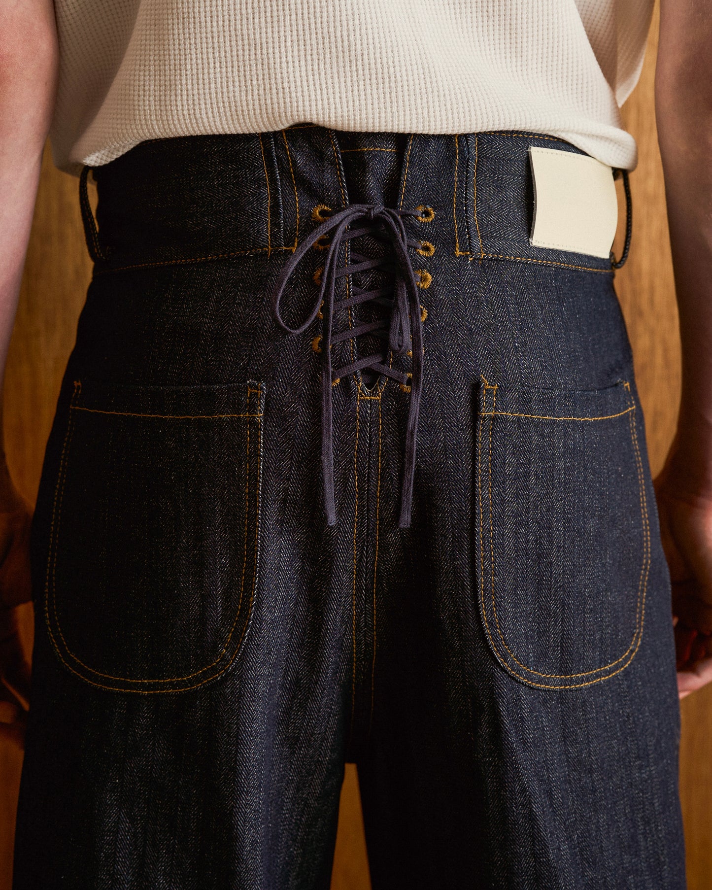 LACEUP SAILOR HERRINGBONE DENIM