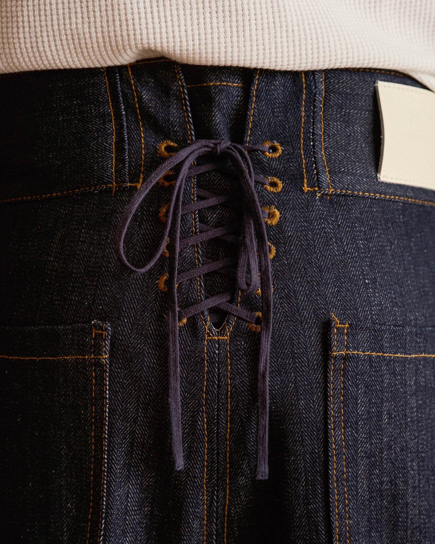 LACEUP SAILOR HERRINGBONE DENIM