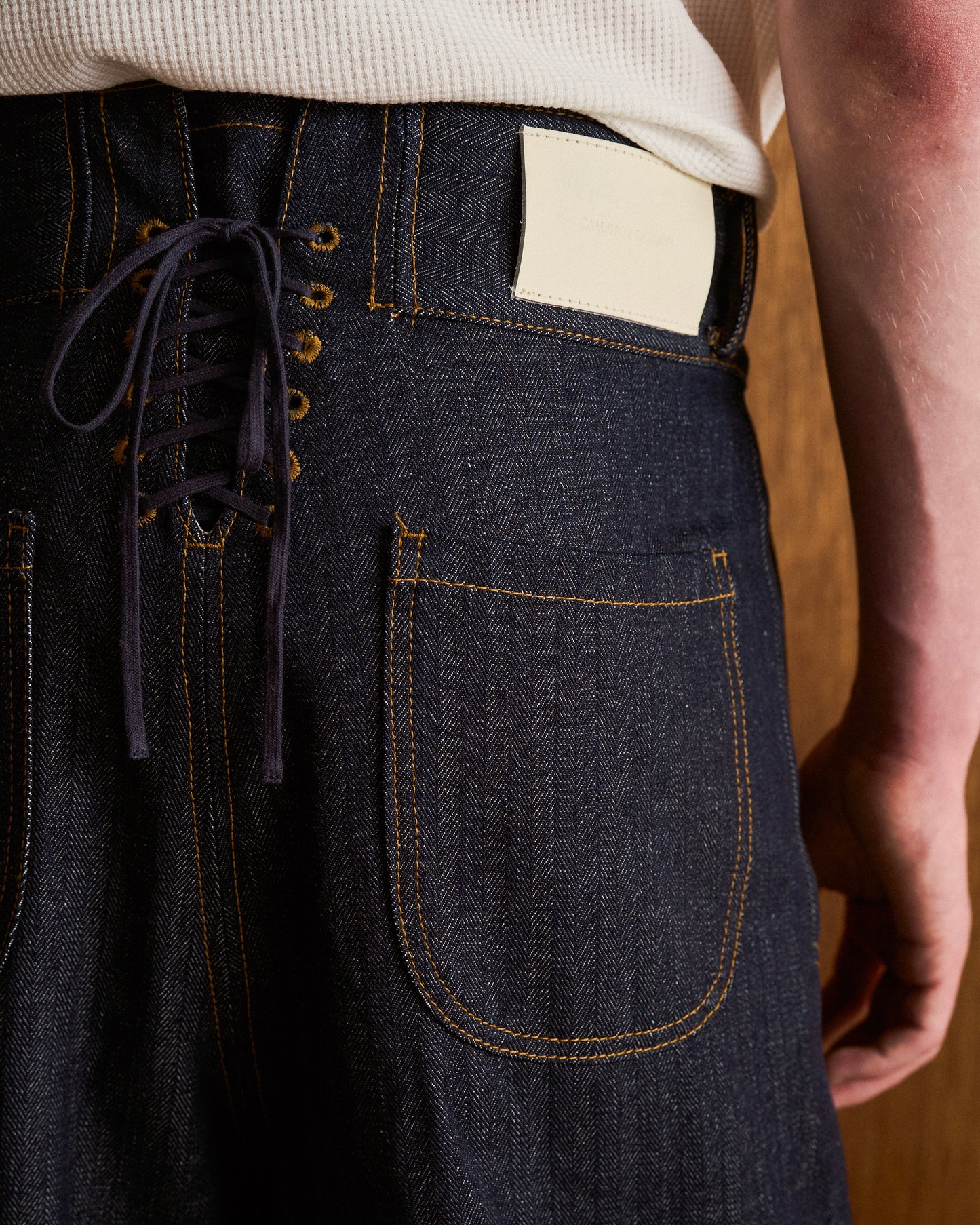 LACEUP SAILOR HERRINGBONE DENIM
