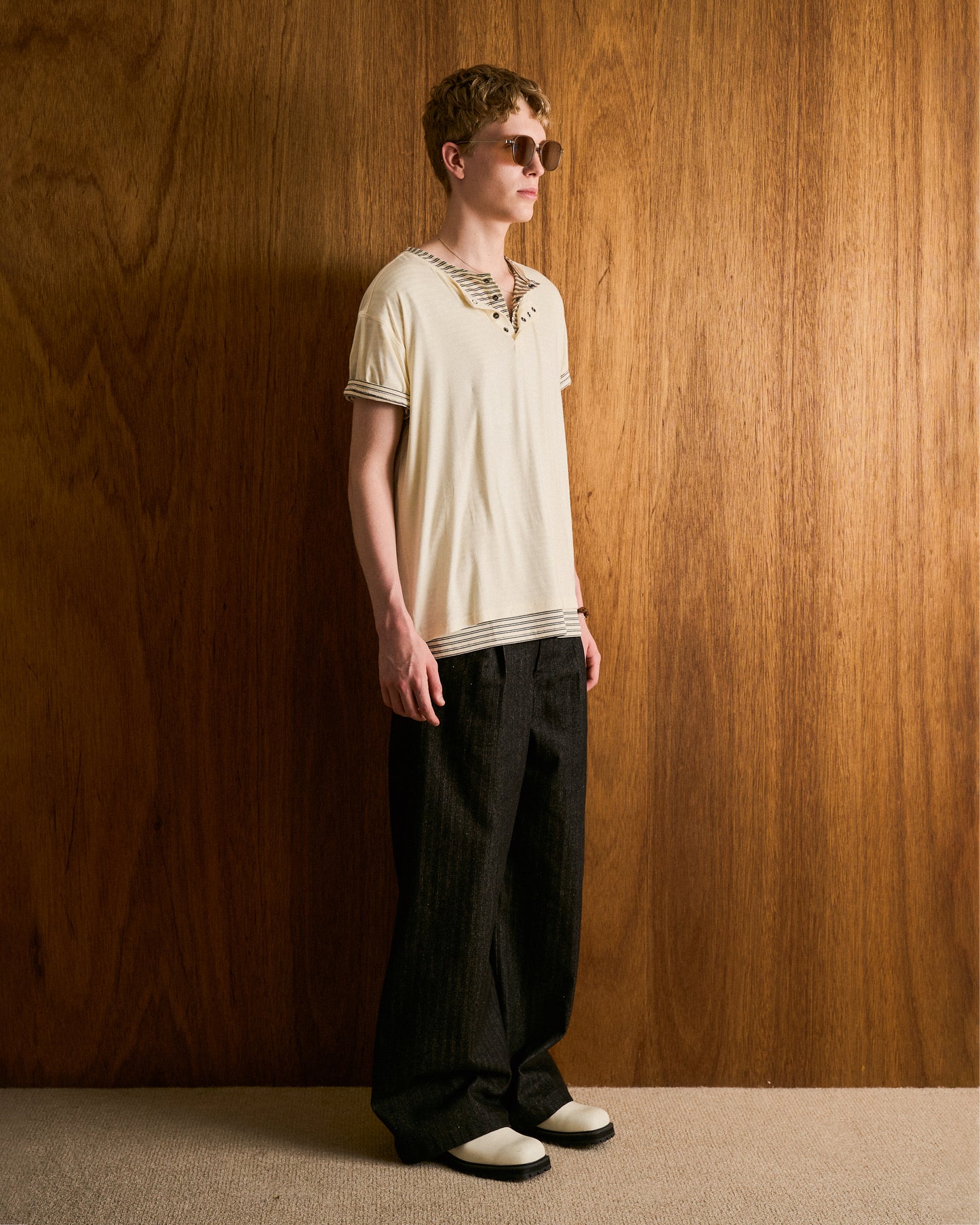 LACEUP SAILOR HERRINGBONE DENIM