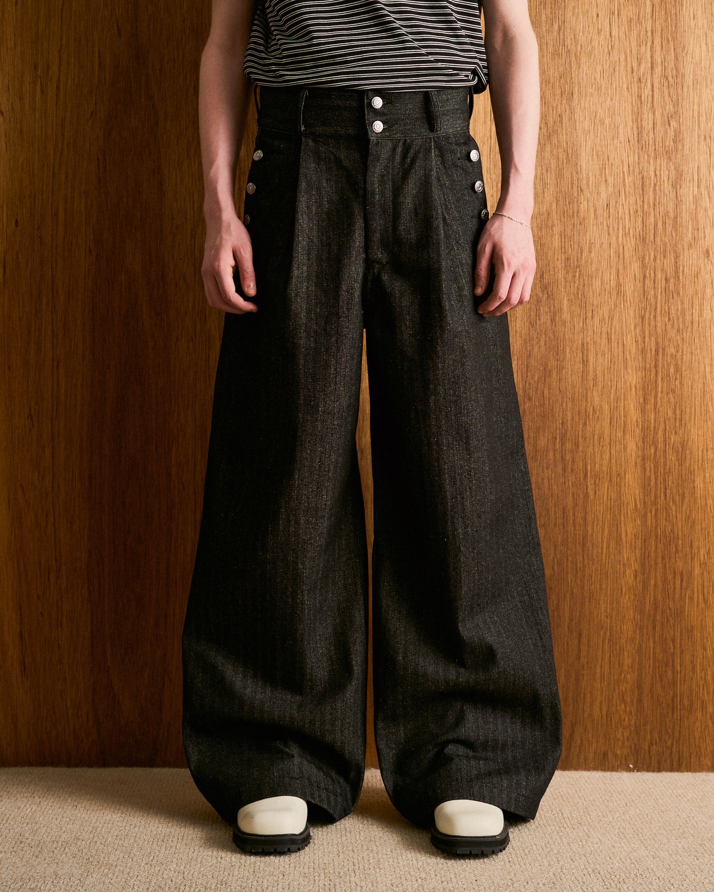 LACEUP SAILOR HERRINGBONE DENIM