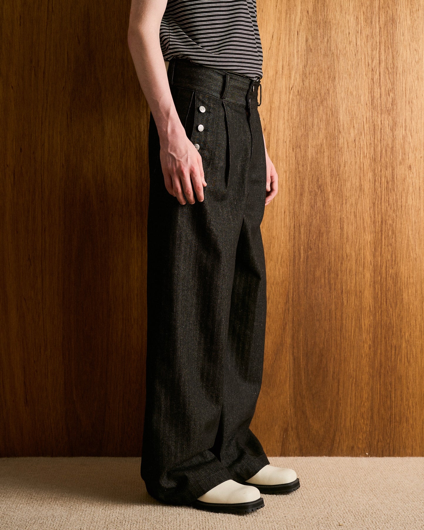 LACEUP SAILOR HERRINGBONE DENIM