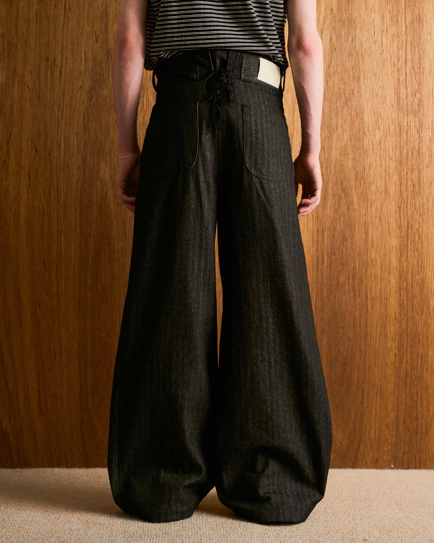 LACEUP SAILOR HERRINGBONE DENIM