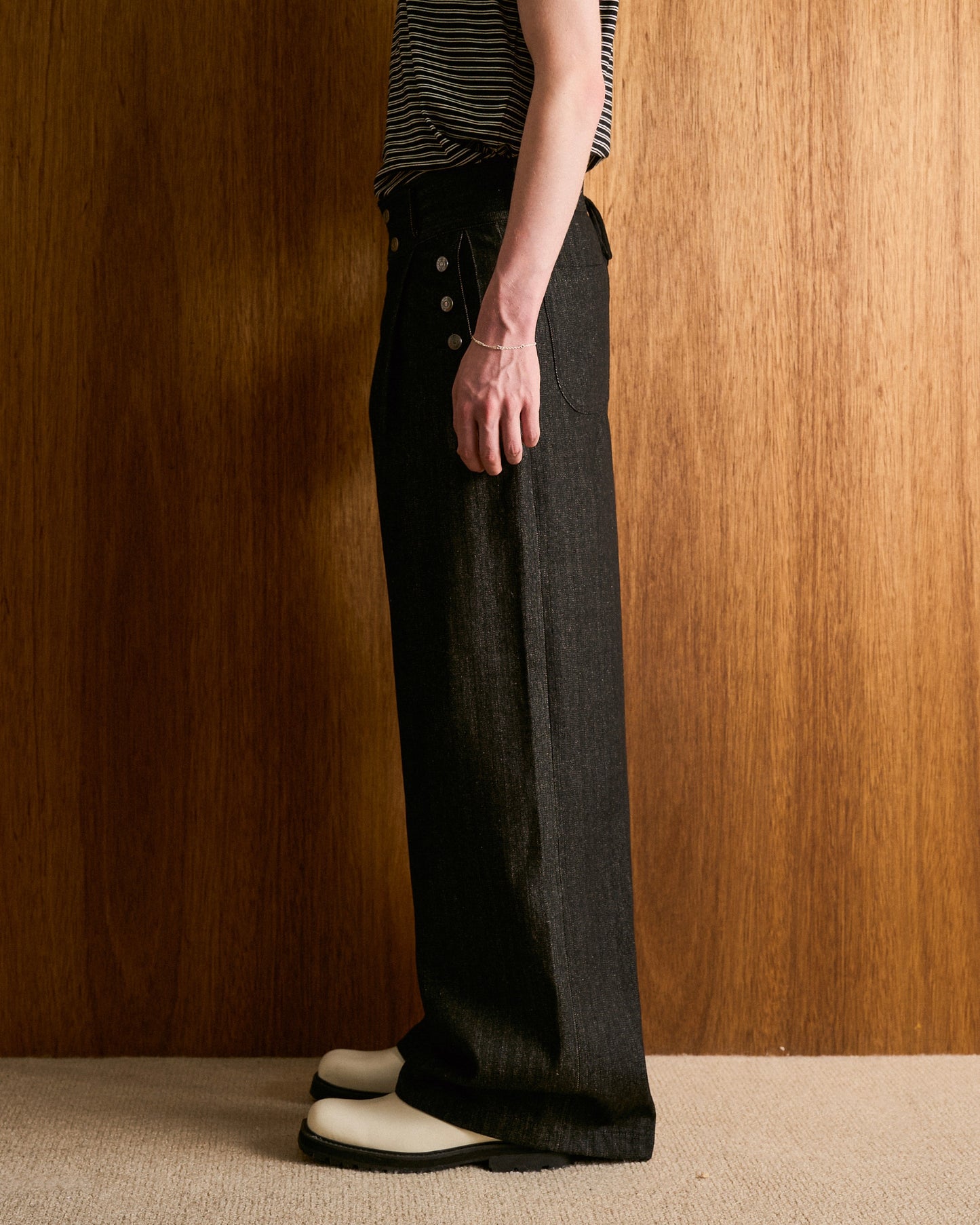 LACEUP SAILOR HERRINGBONE DENIM