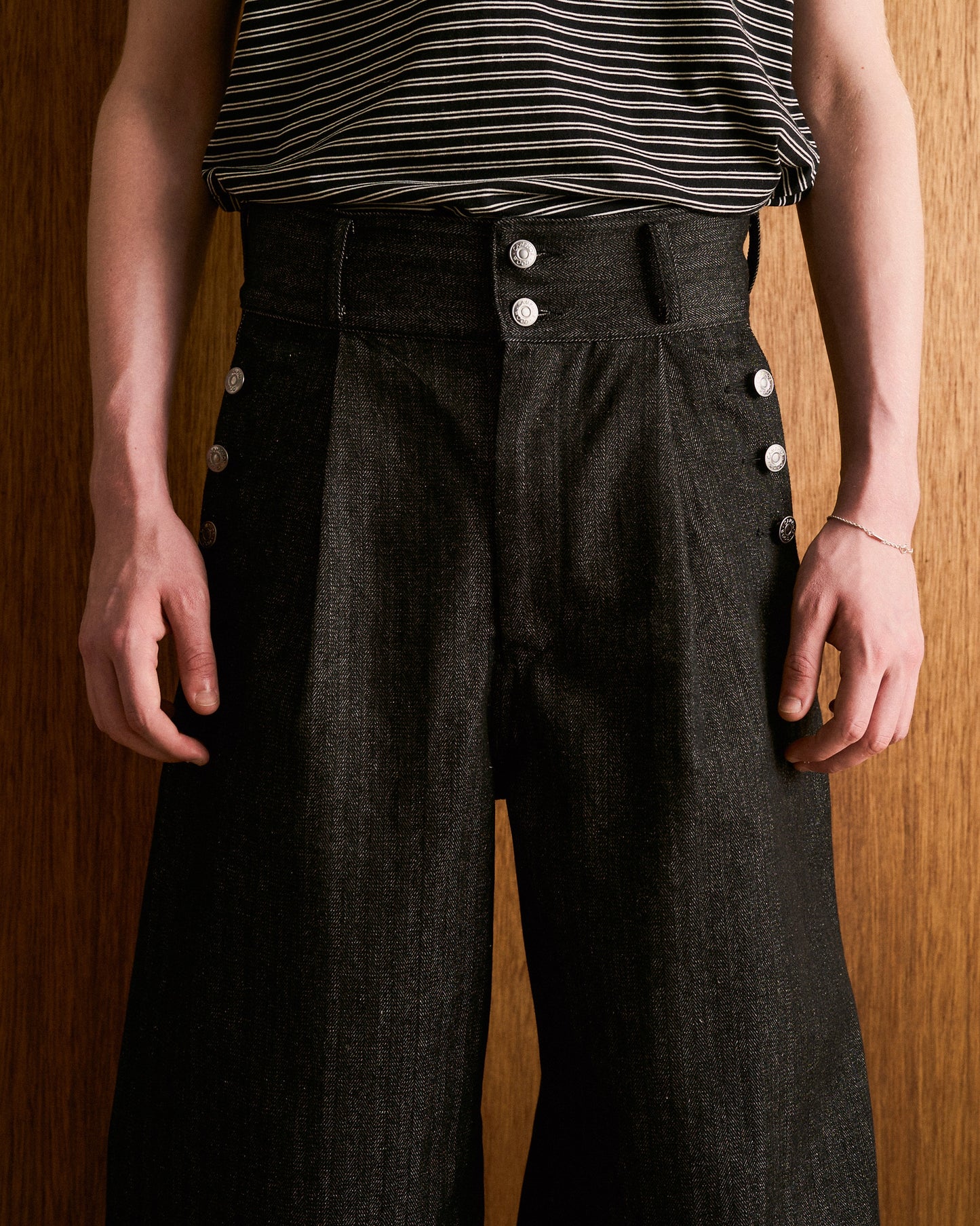 LACEUP SAILOR HERRINGBONE DENIM