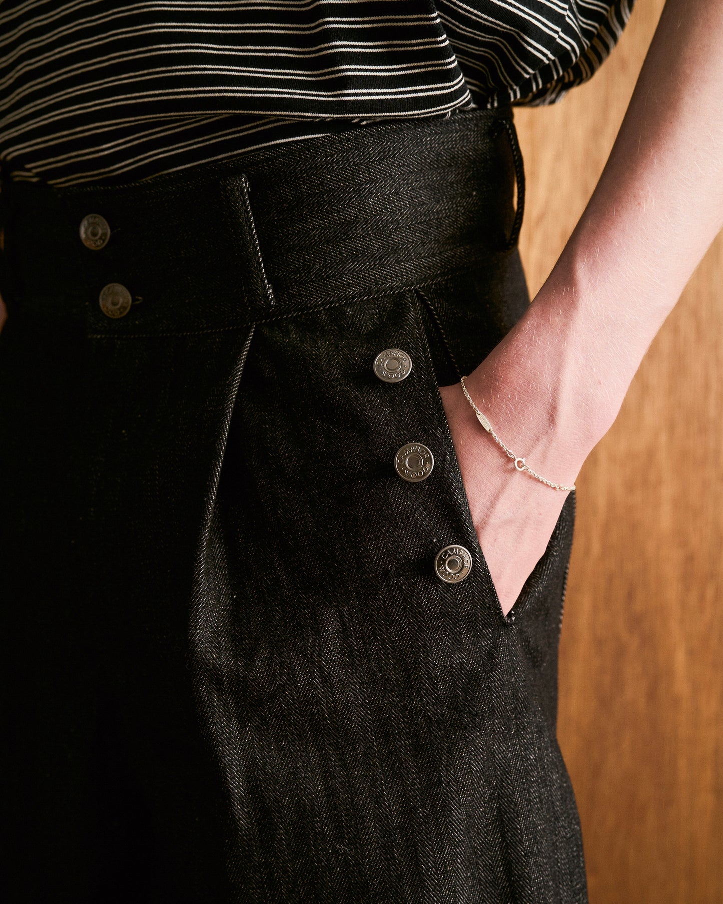 LACEUP SAILOR HERRINGBONE DENIM