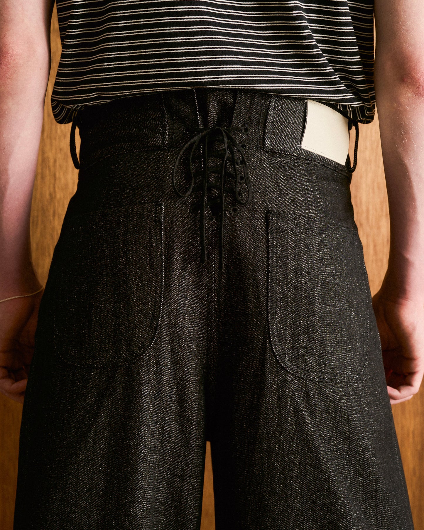 LACEUP SAILOR HERRINGBONE DENIM