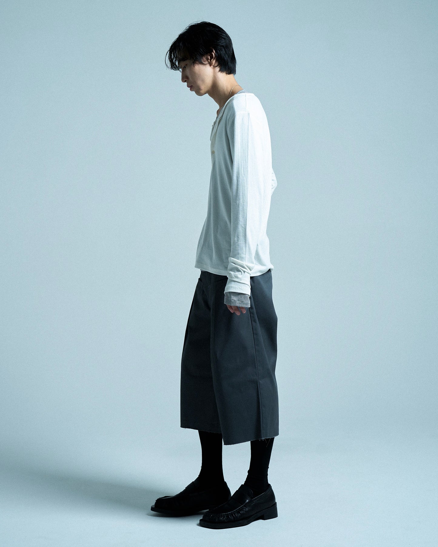 RIB HENLEY NECK L/S TEE