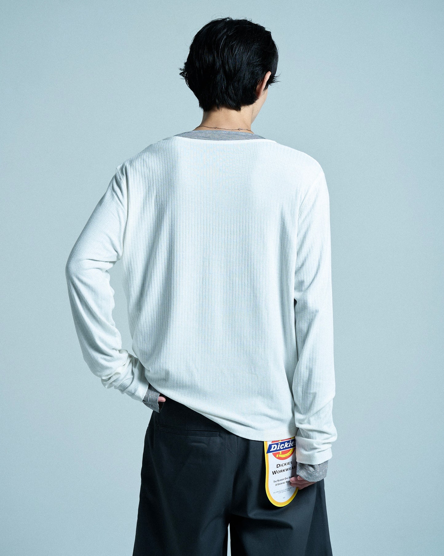 RIB HENLEY NECK L/S TEE