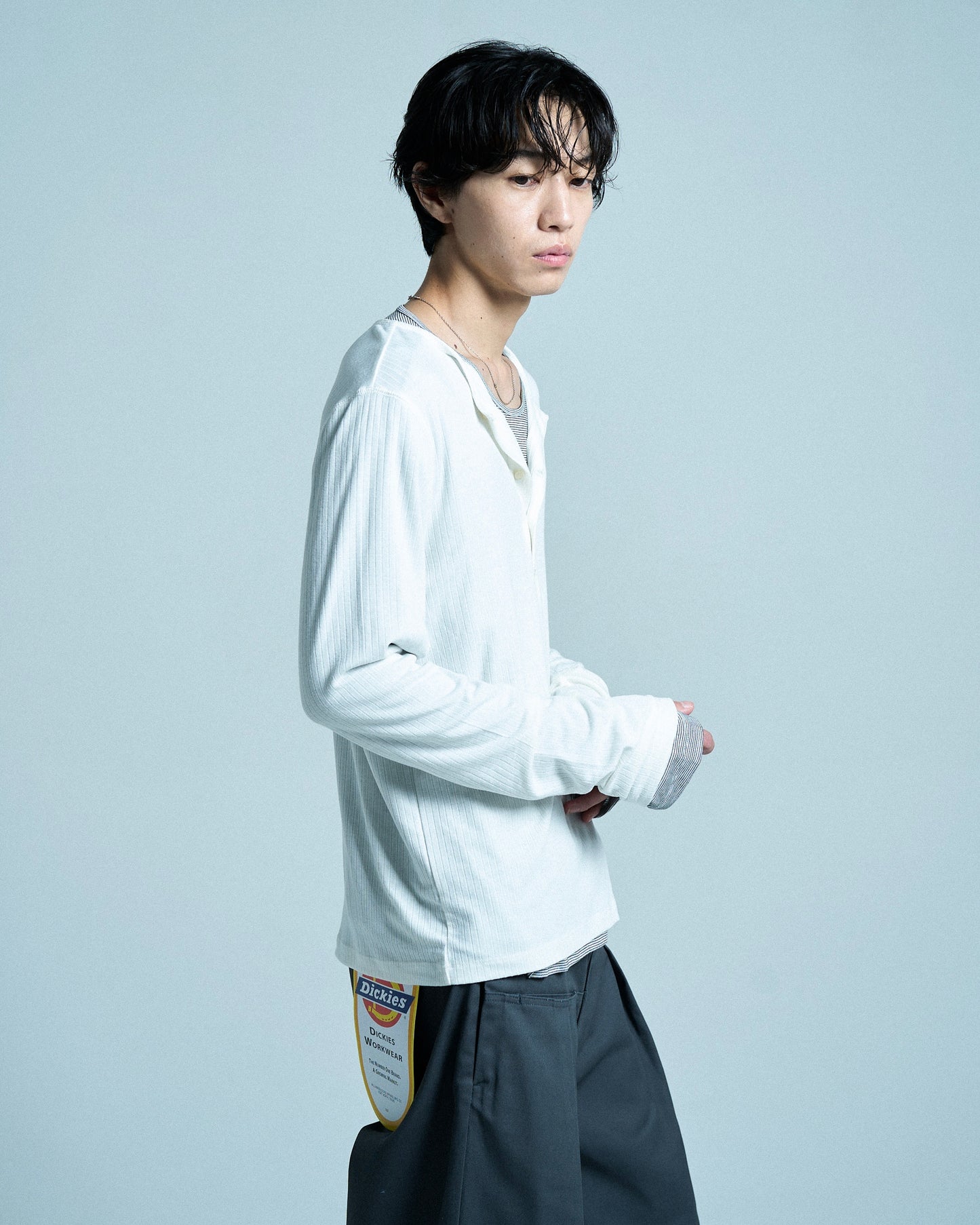 RIB HENLEY NECK L/S TEE