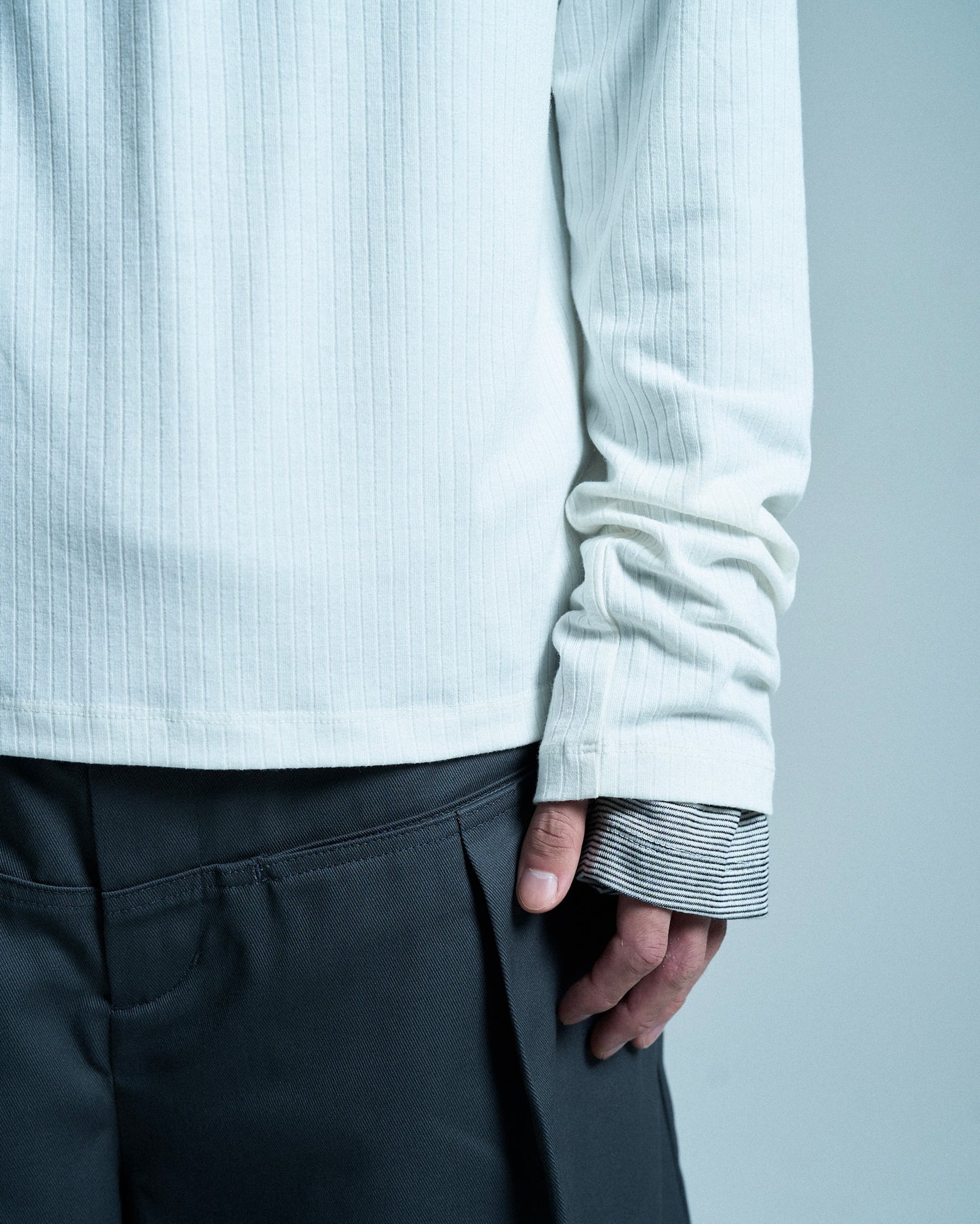 RIB HENLEY NECK L/S TEE