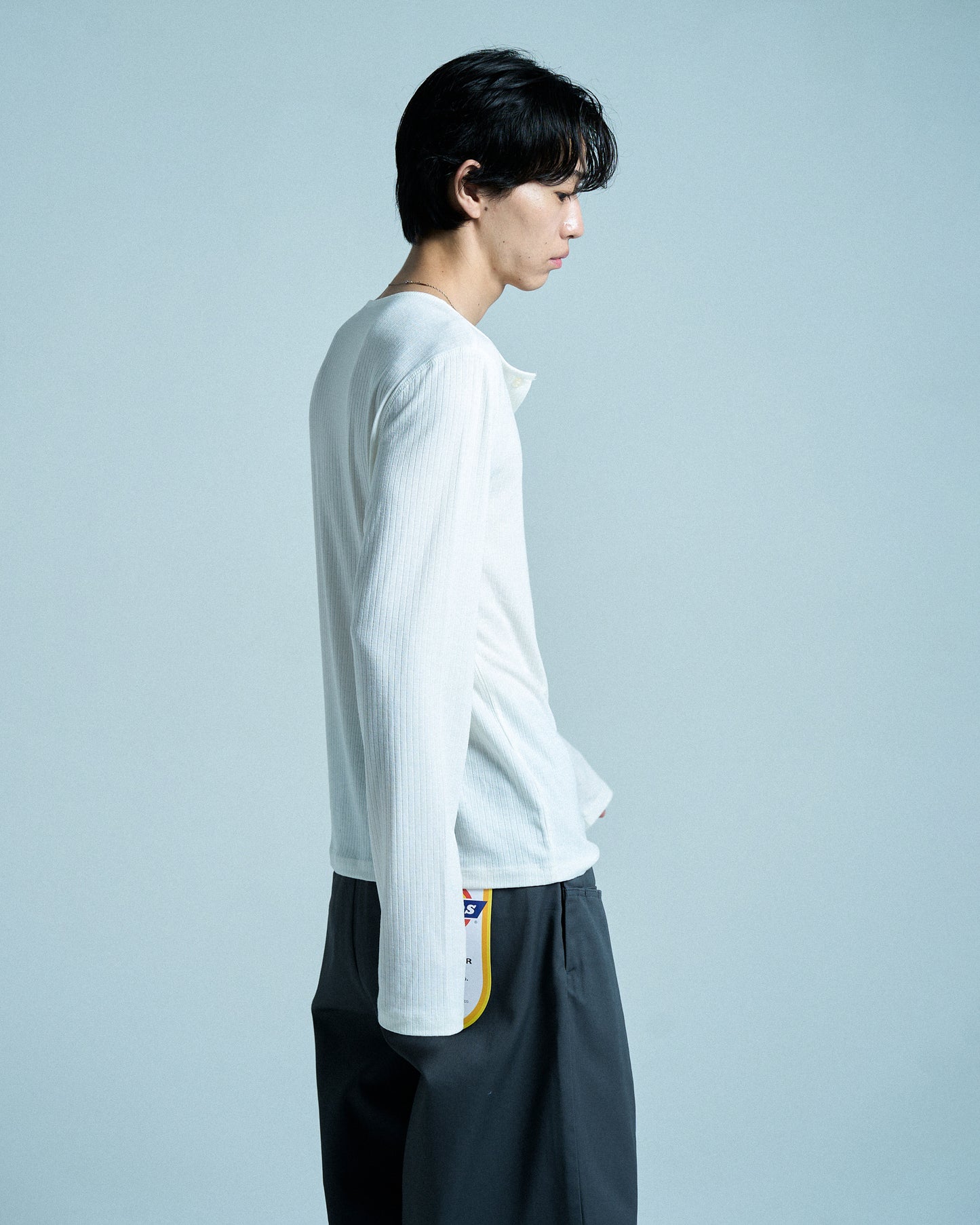 RIB HENLEY NECK L/S TEE
