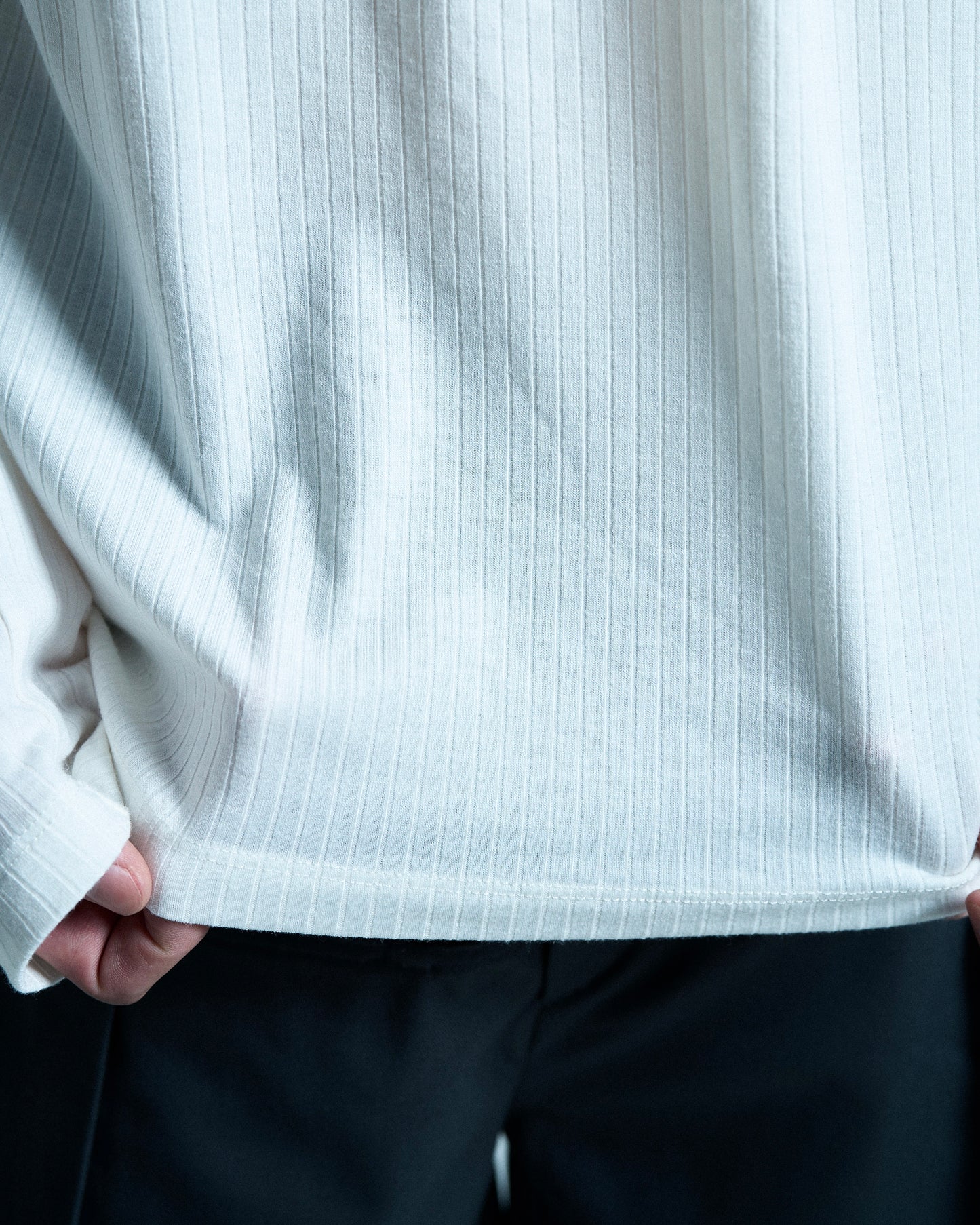 RIB HENLEY NECK L/S TEE