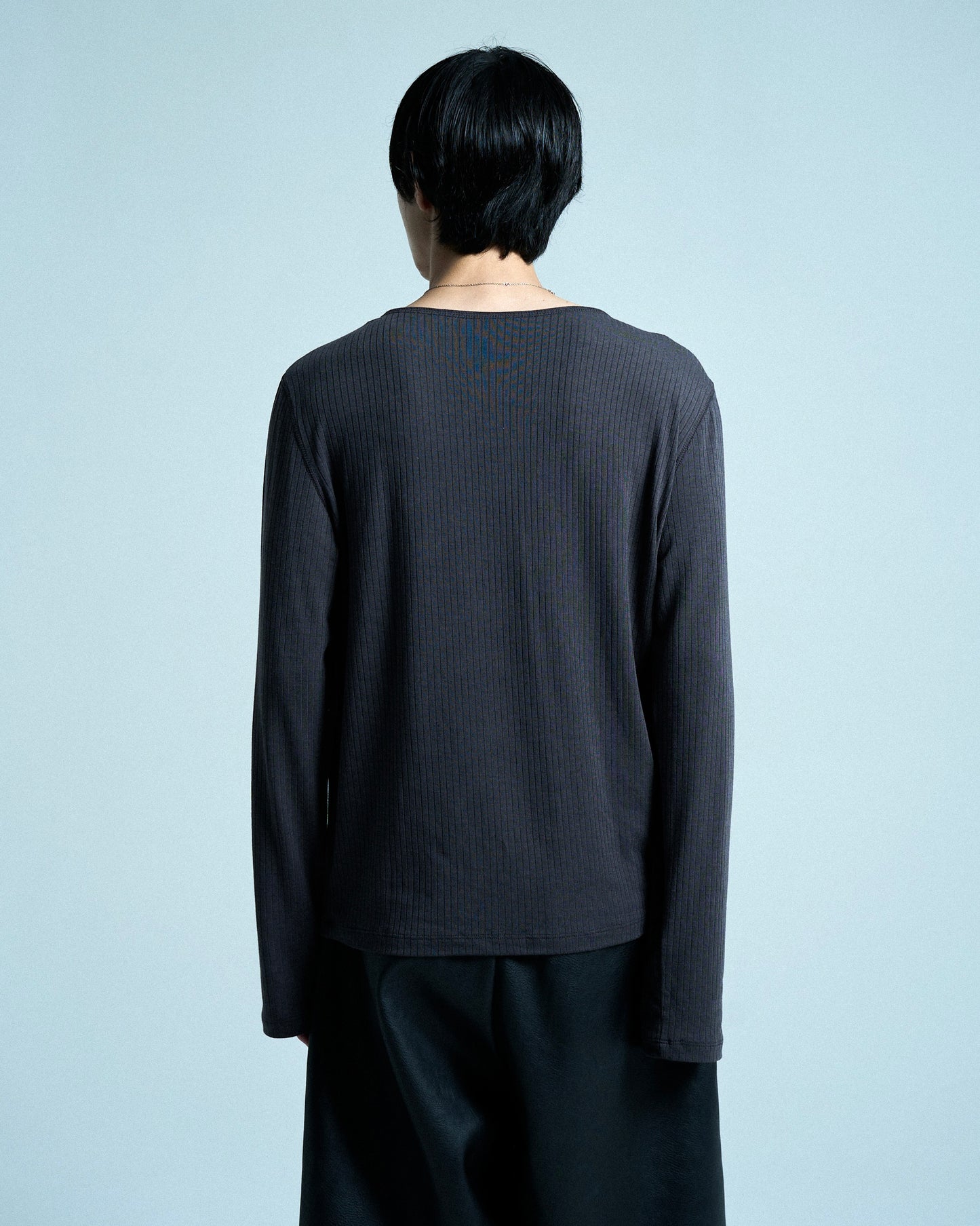 RIB HENLEY NECK L/S TEE