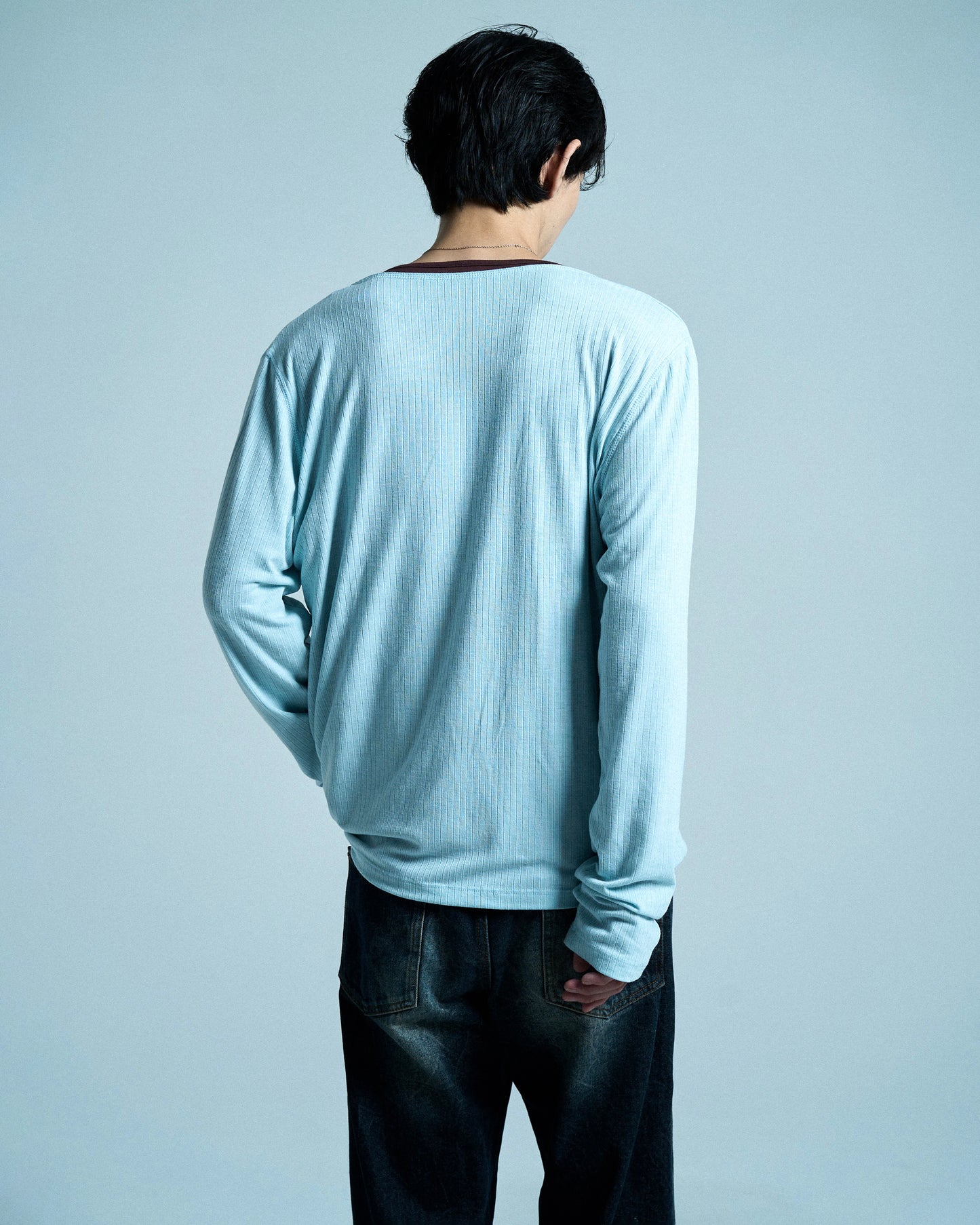 RIB HENLEY NECK L/S TEE