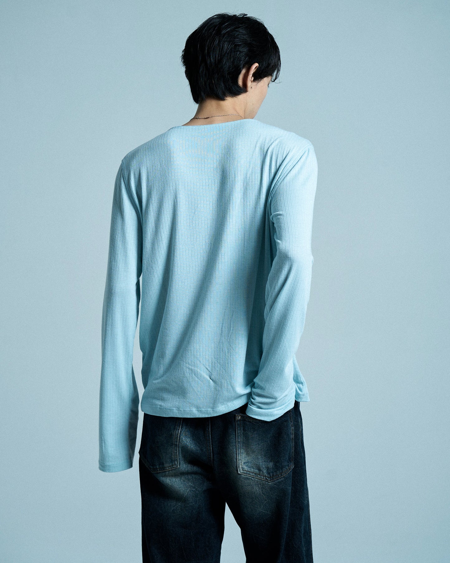 RIB HENLEY NECK L/S TEE