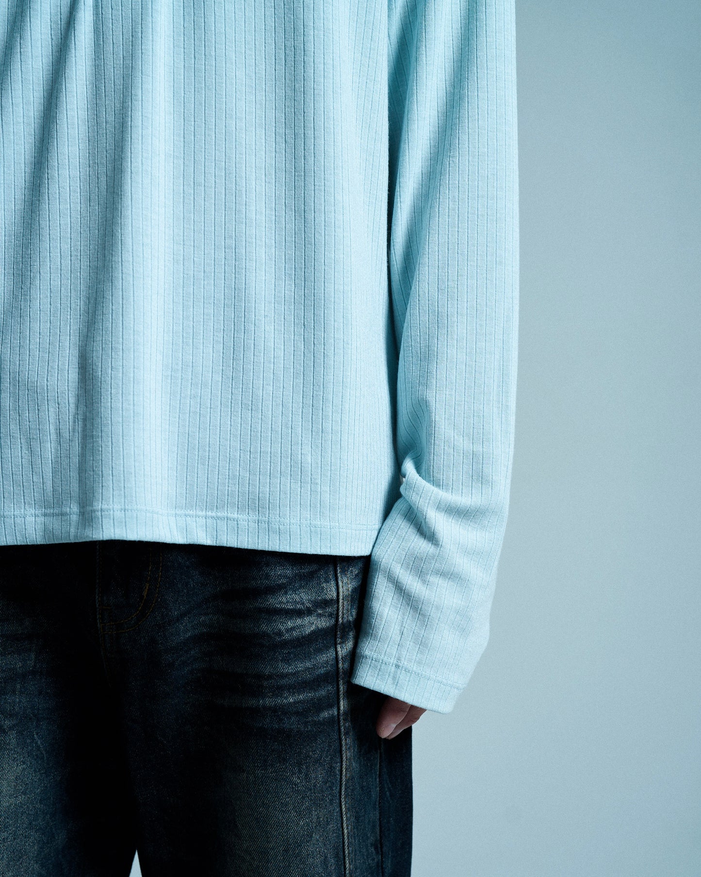 RIB HENLEY NECK L/S TEE