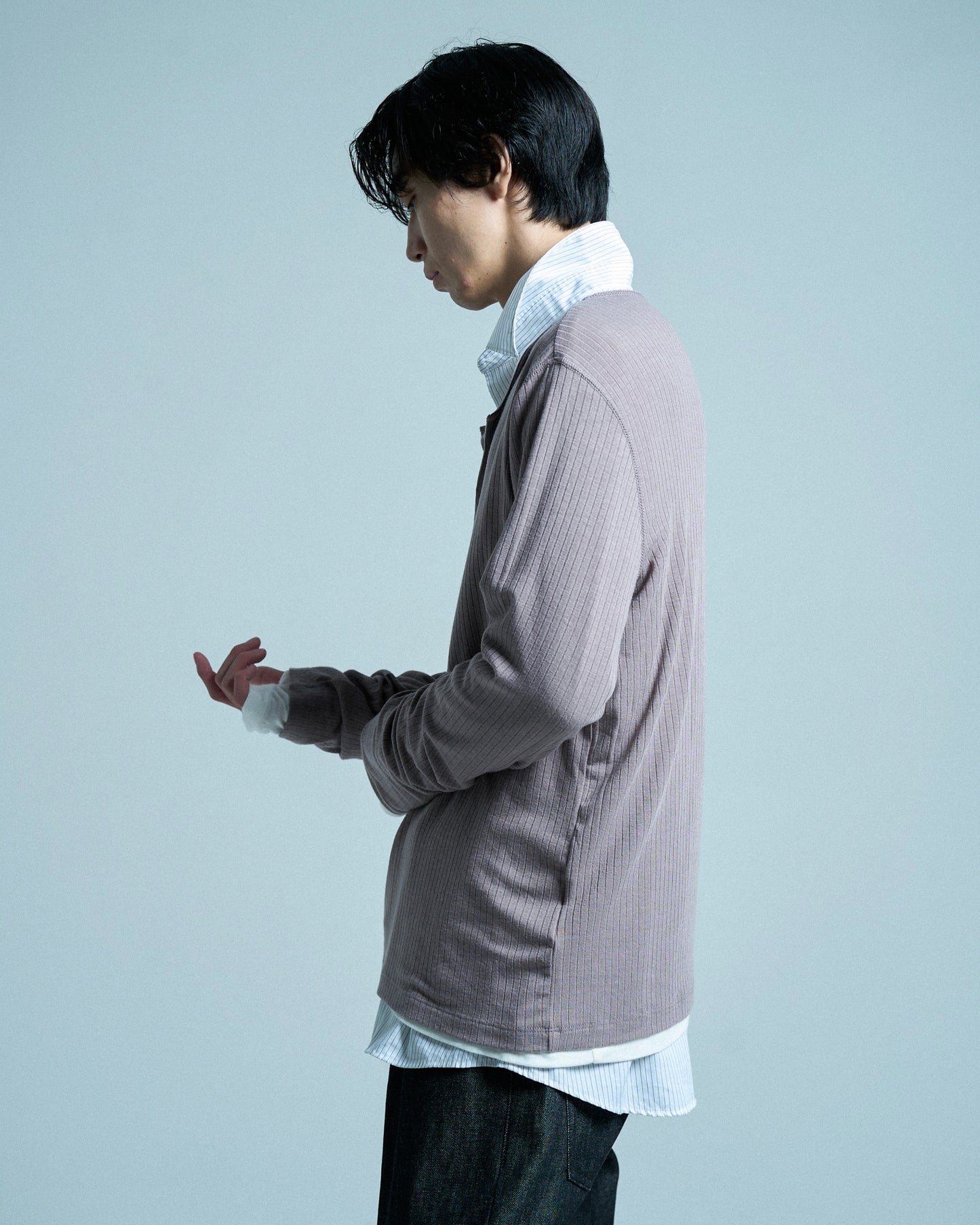 RIB HENLEY NECK L/S TEE