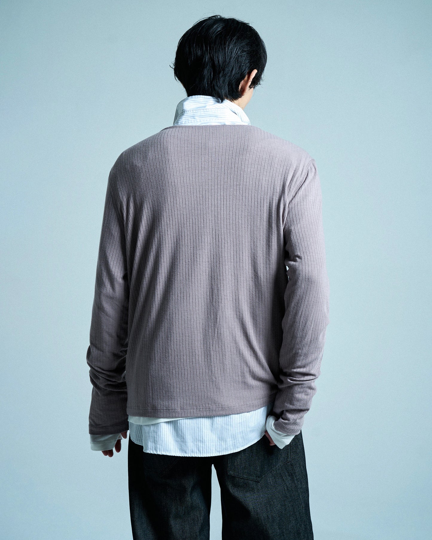 RIB HENLEY NECK L/S TEE