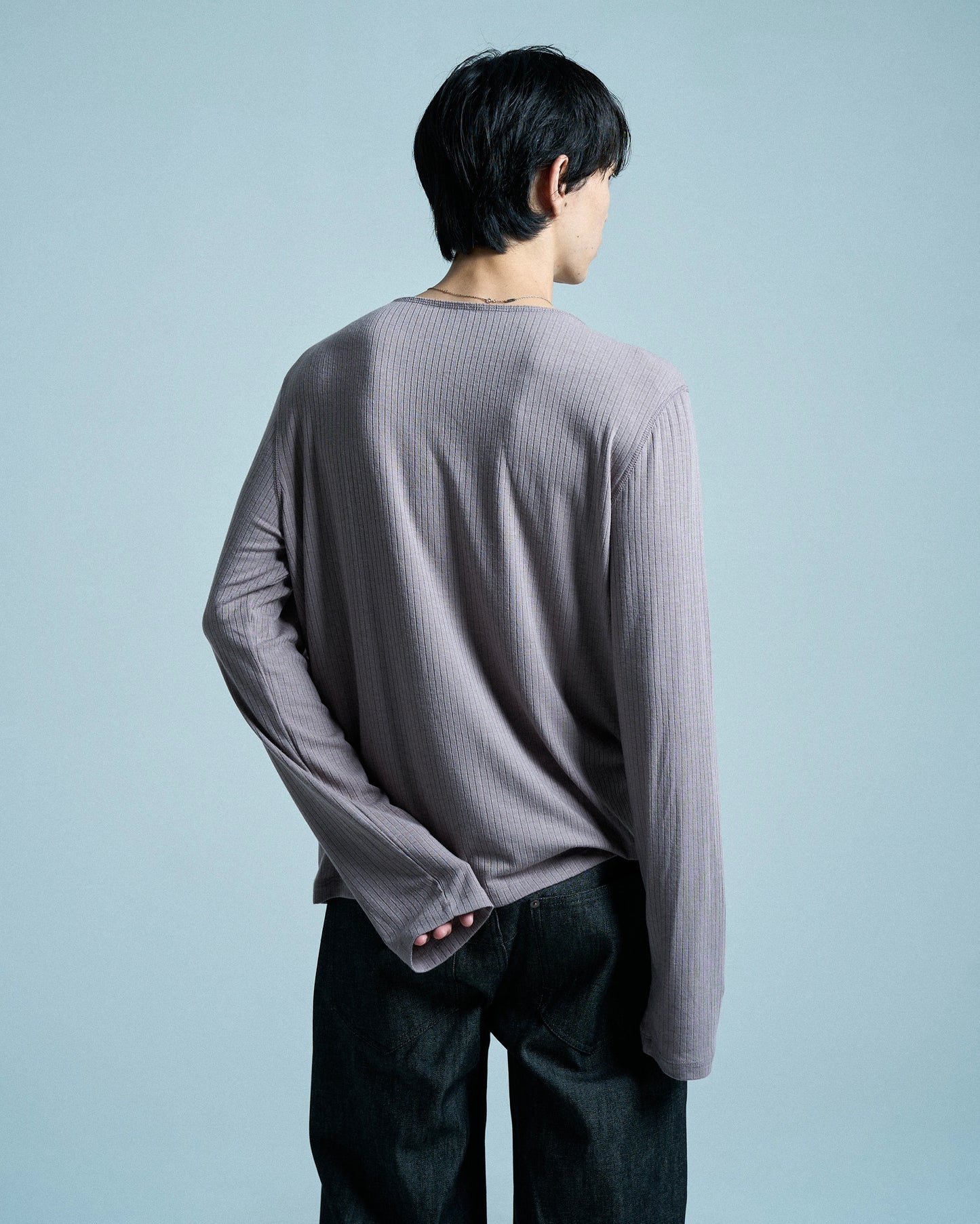 RIB HENLEY NECK L/S TEE