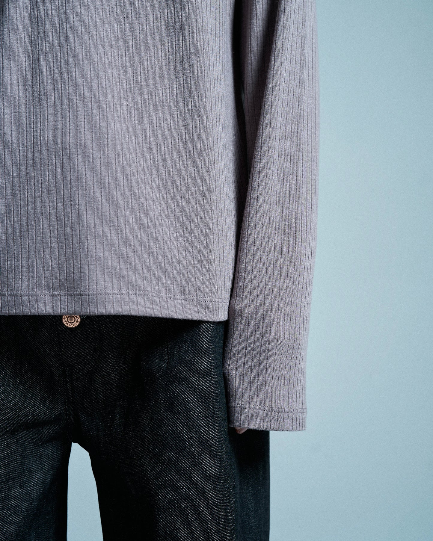 RIB HENLEY NECK L/S TEE