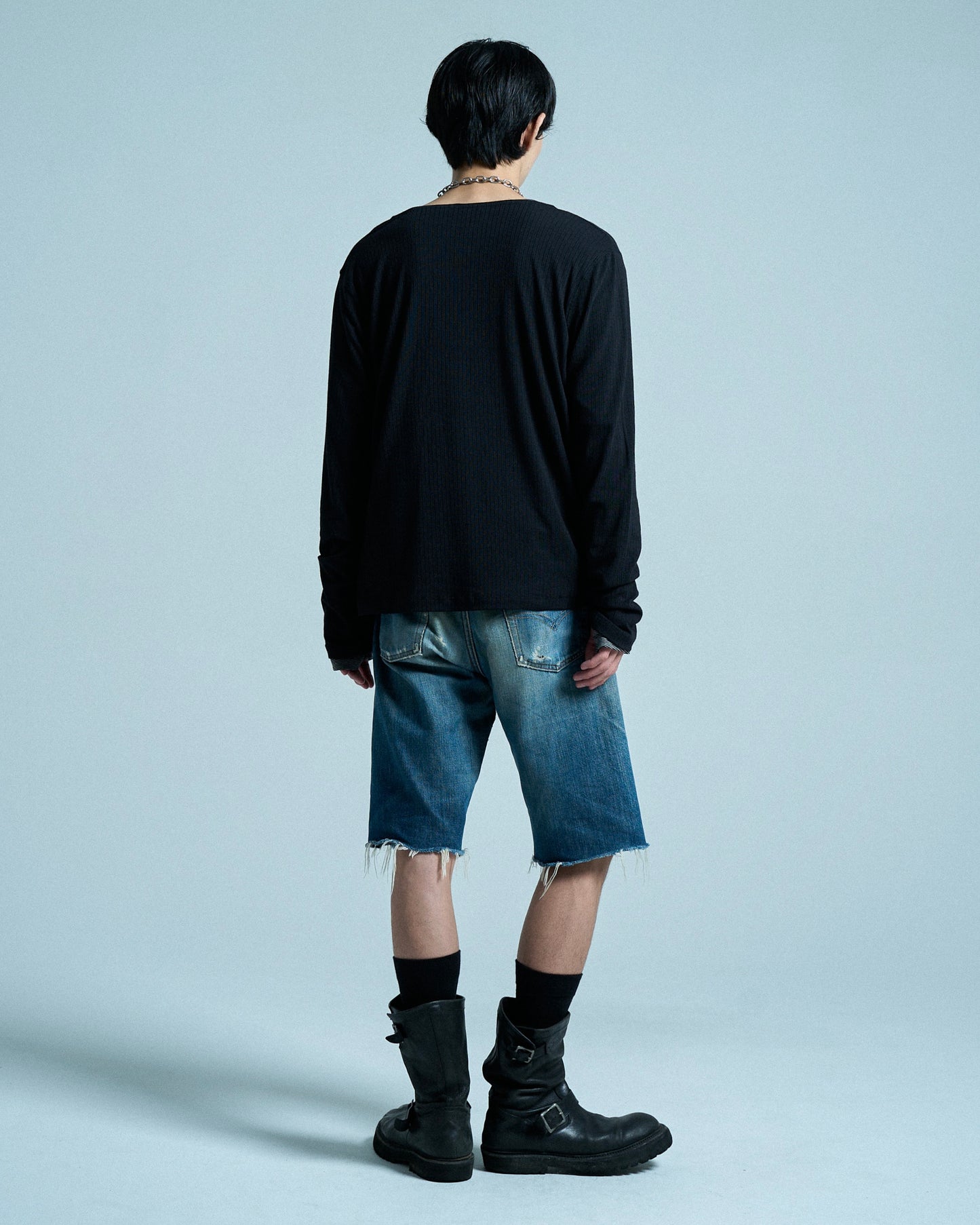 RIB HENLEY NECK L/S TEE