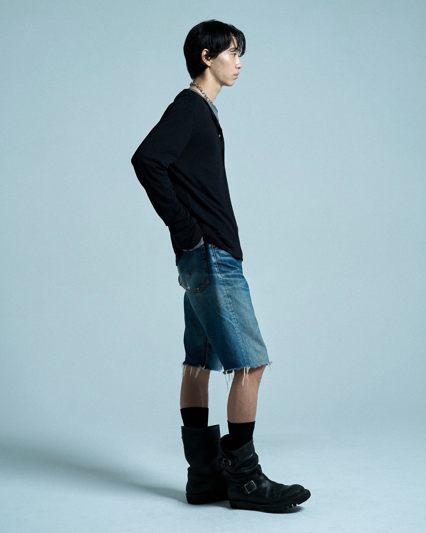 RIB HENLEY NECK L/S TEE