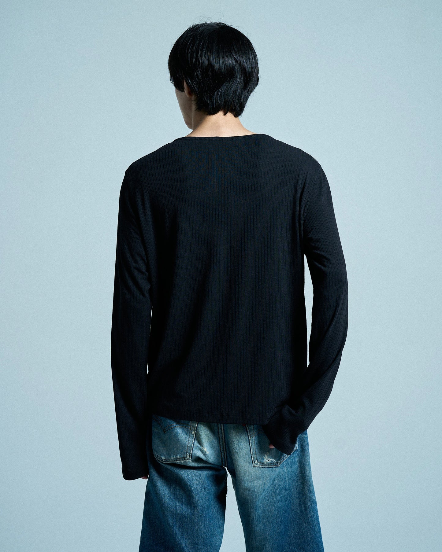 RIB HENLEY NECK L/S TEE