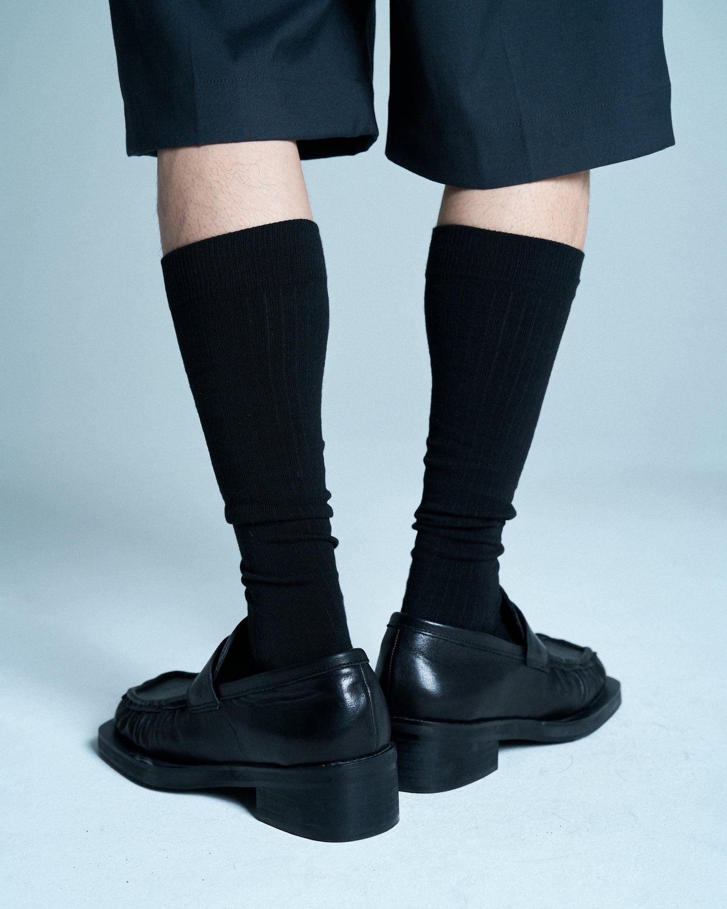 GATHERED COW LEATHER LOAFER
