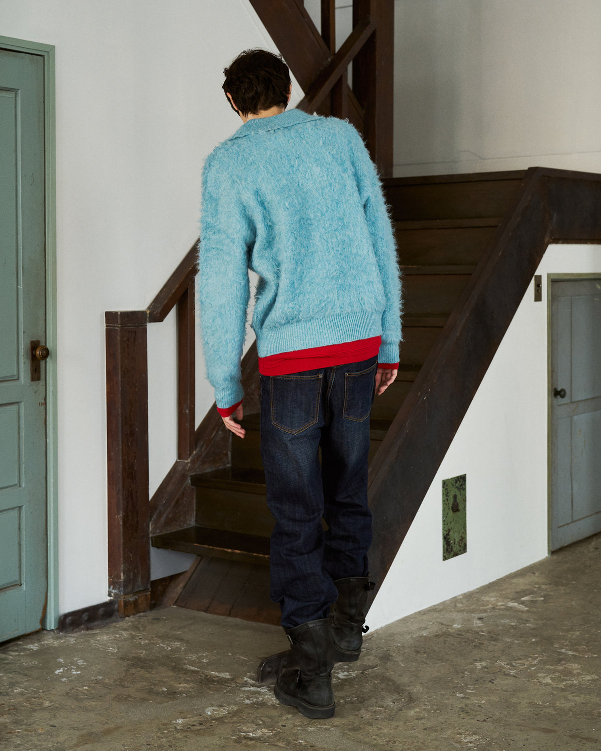 MOHAIR TOUCH SUPER SHAGGY SKIPPER KNIT SHIRT