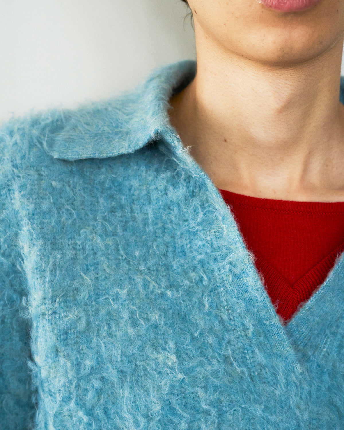 MOHAIR TOUCH SUPER SHAGGY SKIPPER KNIT SHIRT