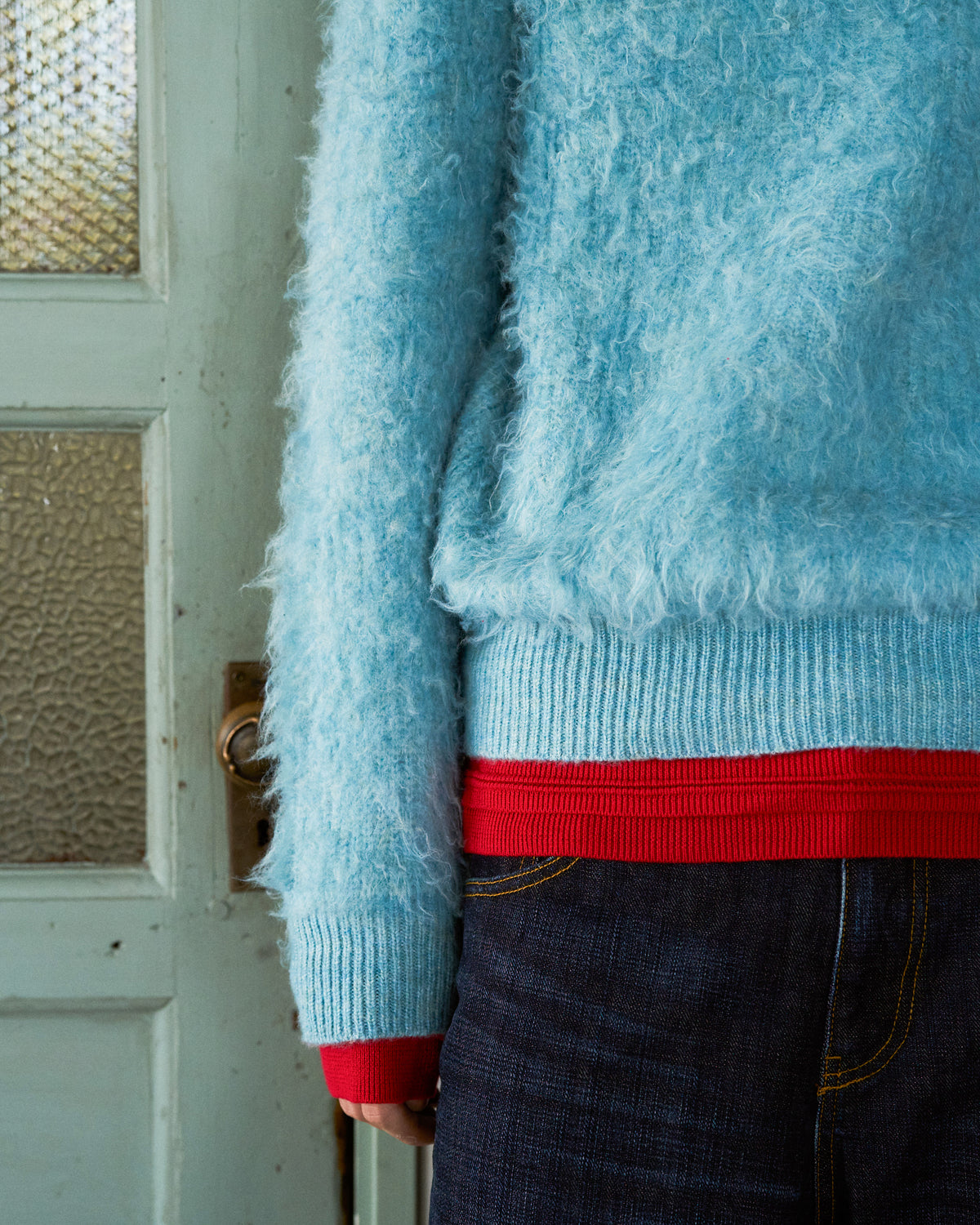 MOHAIR TOUCH SUPER SHAGGY SKIPPER KNIT SHIRT