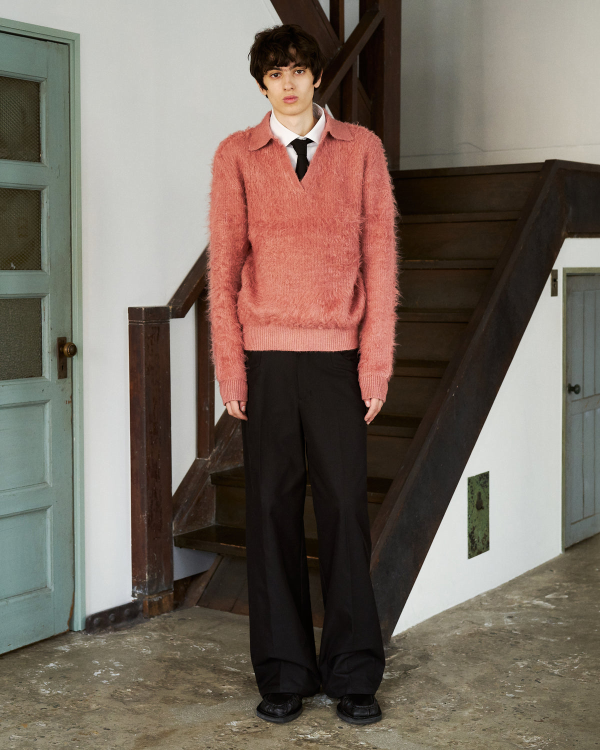 MOHAIR TOUCH SUPER SHAGGY SKIPPER KNIT SHIRT
