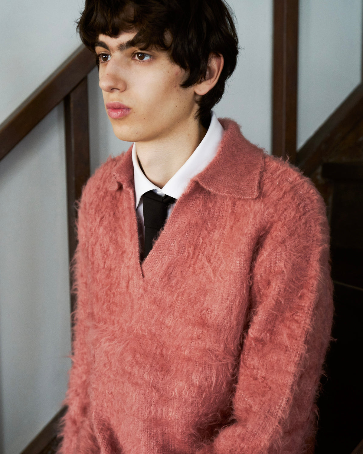 MOHAIR TOUCH SUPER SHAGGY SKIPPER KNIT SHIRT