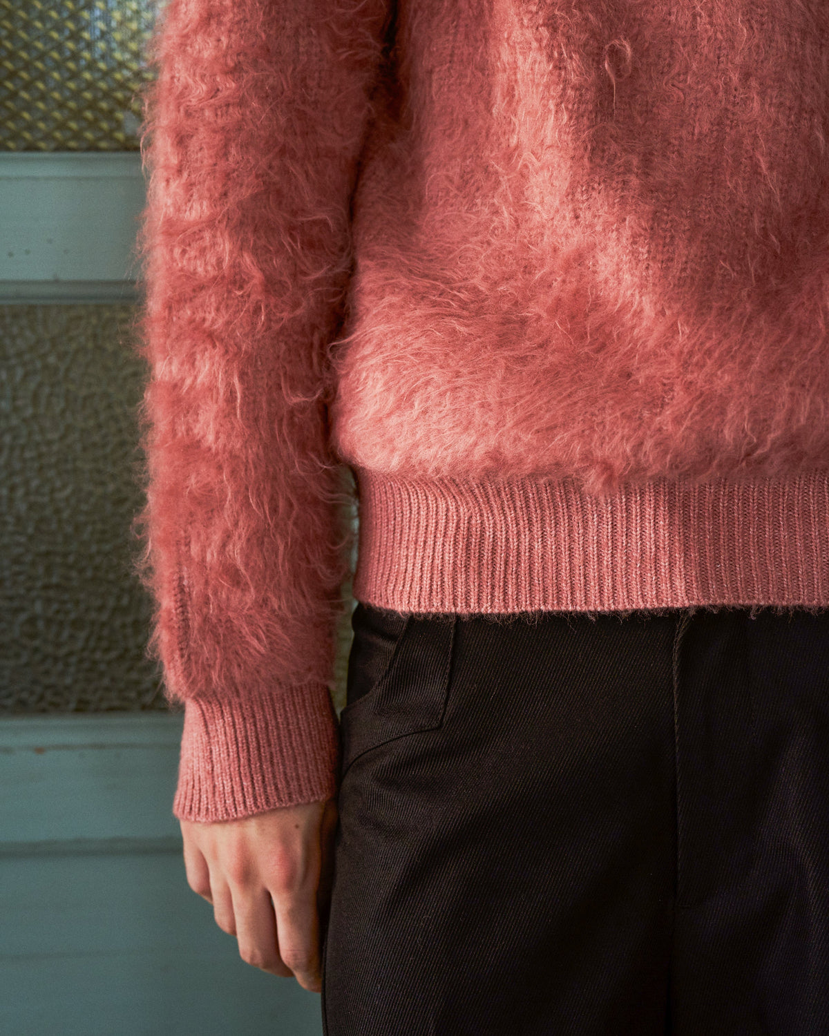MOHAIR TOUCH SUPER SHAGGY SKIPPER KNIT SHIRT