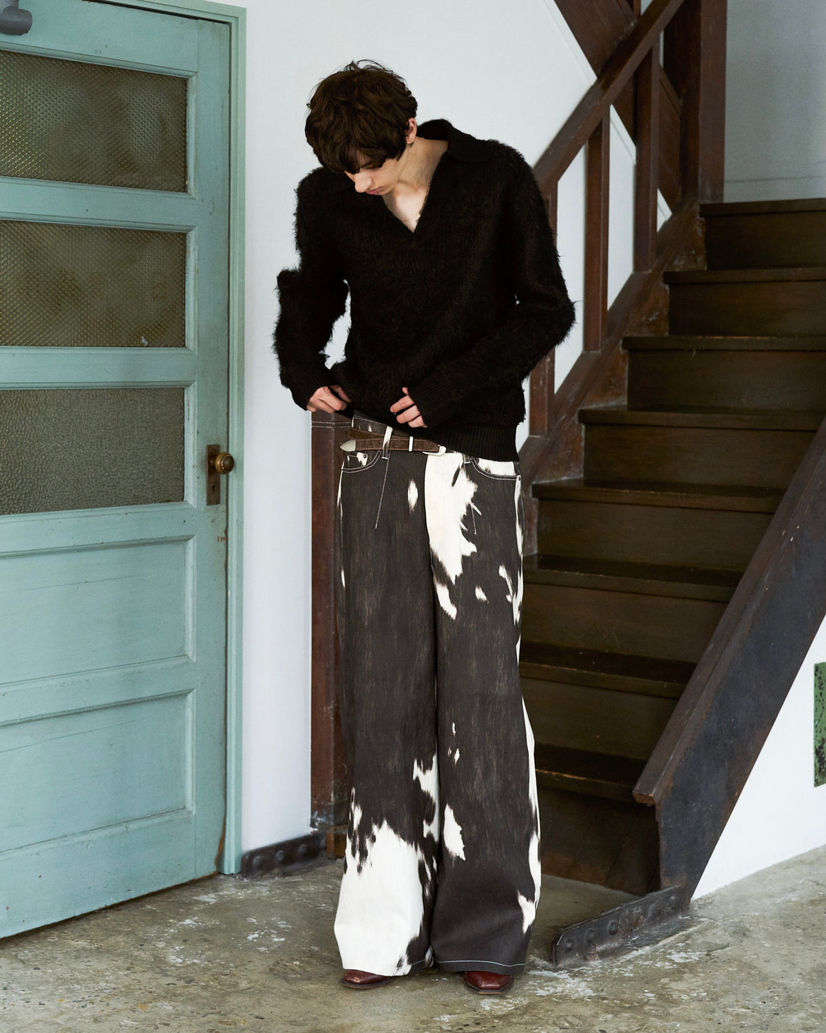 MOHAIR TOUCH SUPER SHAGGY SKIPPER KNIT SHIRT
