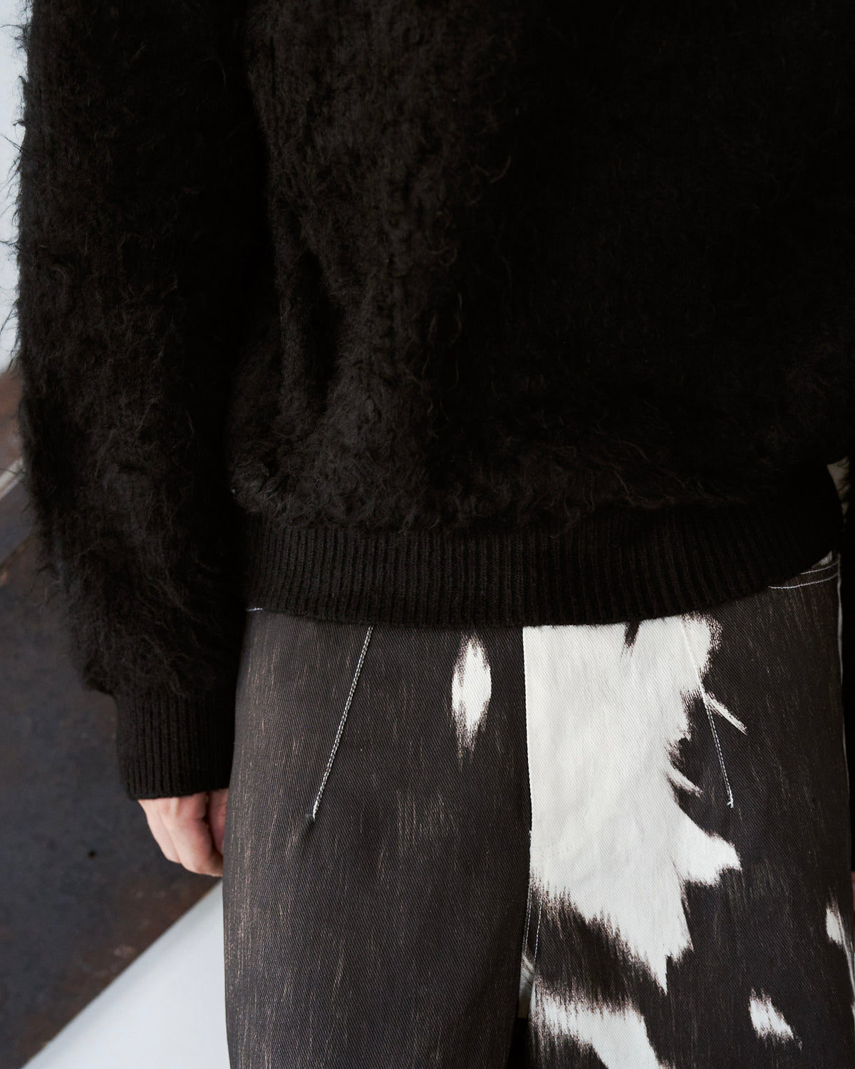 MOHAIR TOUCH SUPER SHAGGY SKIPPER KNIT SHIRT