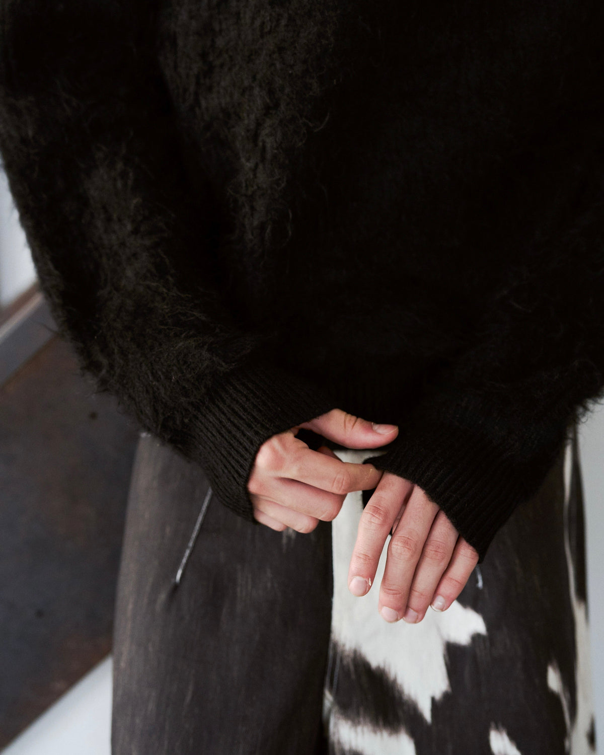 MOHAIR TOUCH SUPER SHAGGY SKIPPER KNIT SHIRT